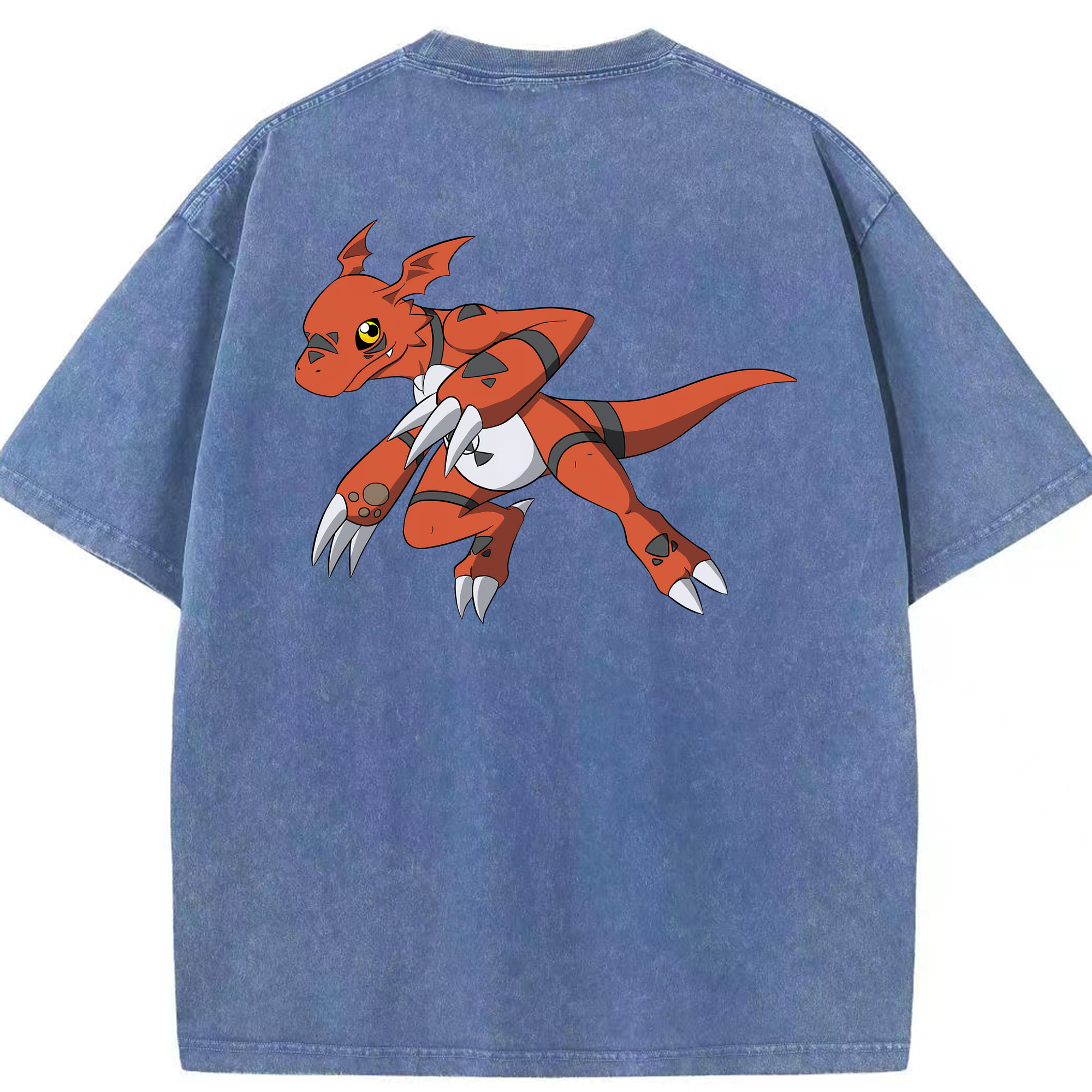 （画像用） Digimon デジタルモンスター/デジモン 綿100% ヴィンテージ風 半袖Tシャツ（背面プリント）