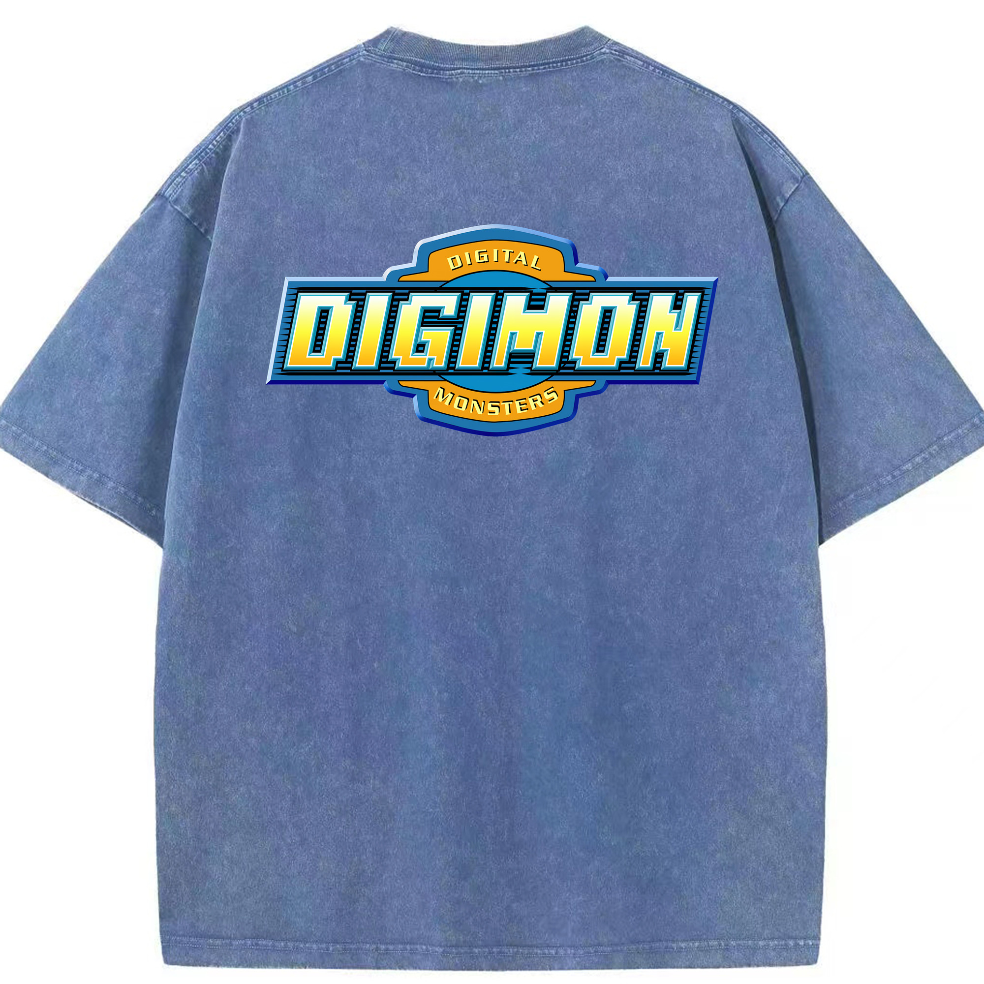 （画像用） Digimon デジタルモンスター/デジモン 綿100% ヴィンテージ風 半袖Tシャツ（背面プリント）