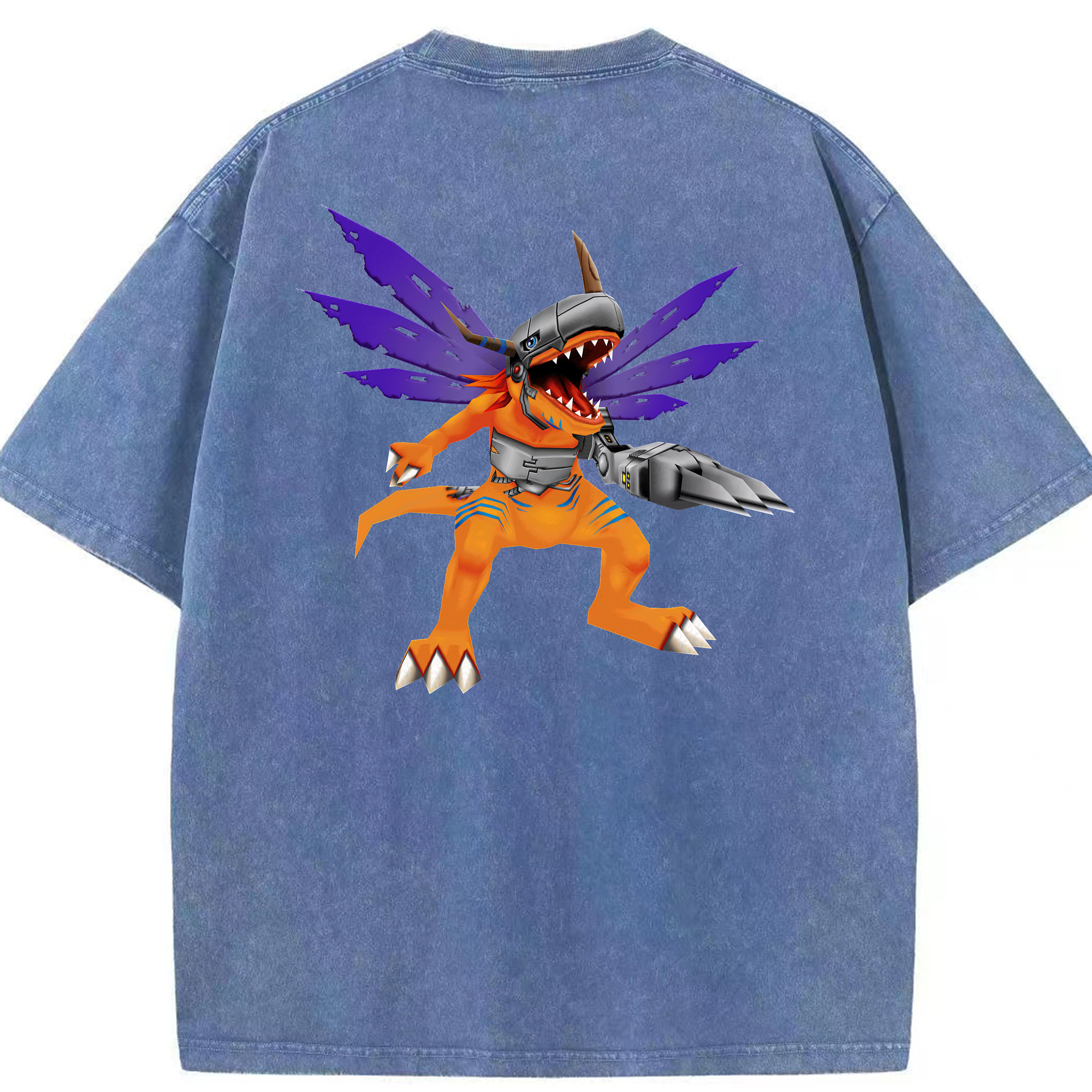 （画像用） Digimon デジタルモンスター/デジモン 綿100% ヴィンテージ風 半袖Tシャツ（背面プリント）