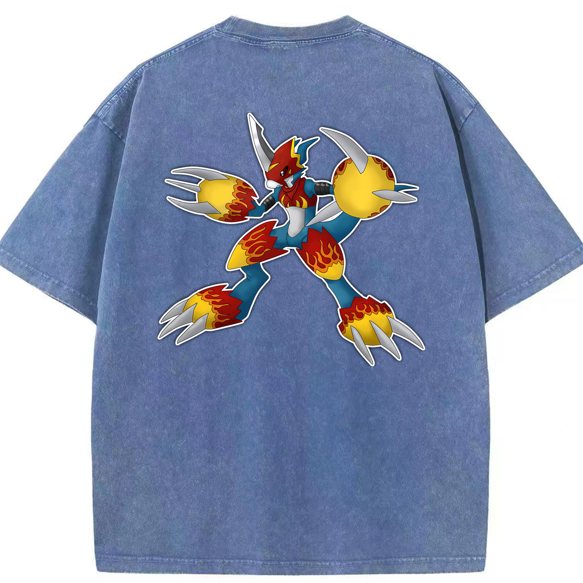 （画像用） Digimon デジタルモンスター/デジモン 綿100% ヴィンテージ風 半袖Tシャツ（背面プリント）