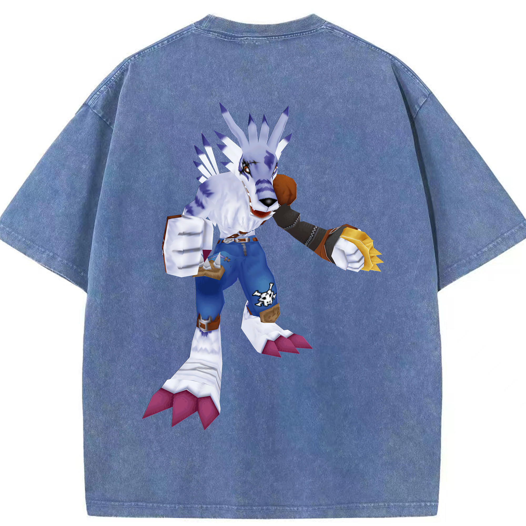 （画像用） Digimon デジタルモンスター/デジモン 綿100% ヴィンテージ風 半袖Tシャツ（背面プリント）