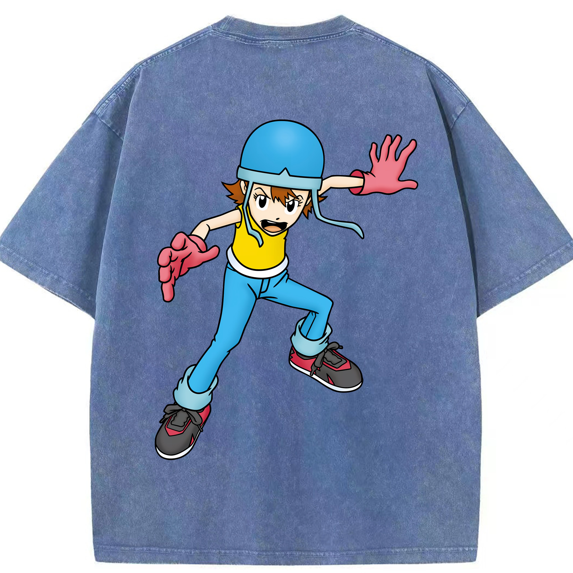 （画像用） Digimon デジタルモンスター/デジモン 綿100% ヴィンテージ風 半袖Tシャツ（背面プリント）