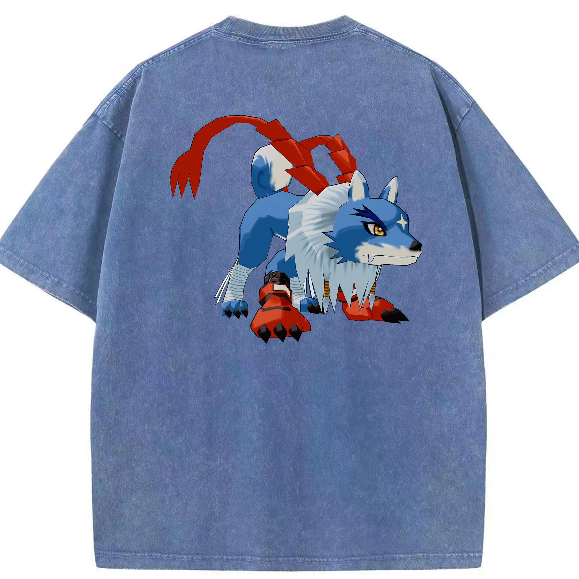 （画像用） Digimon デジタルモンスター/デジモン 綿100% ヴィンテージ風 半袖Tシャツ（背面プリント）