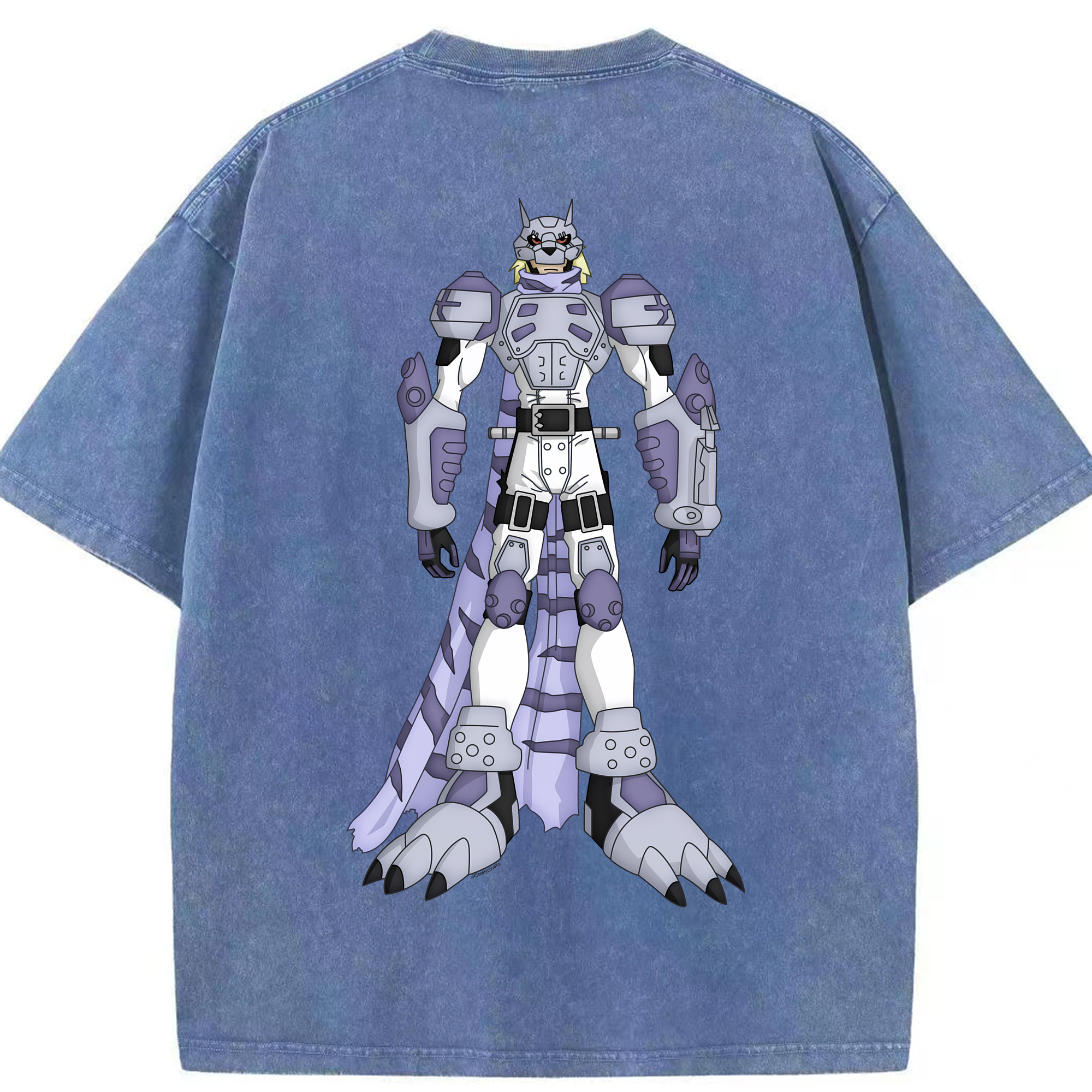 （画像用） Digimon デジタルモンスター/デジモン 綿100% ヴィンテージ風 半袖Tシャツ（背面プリント）