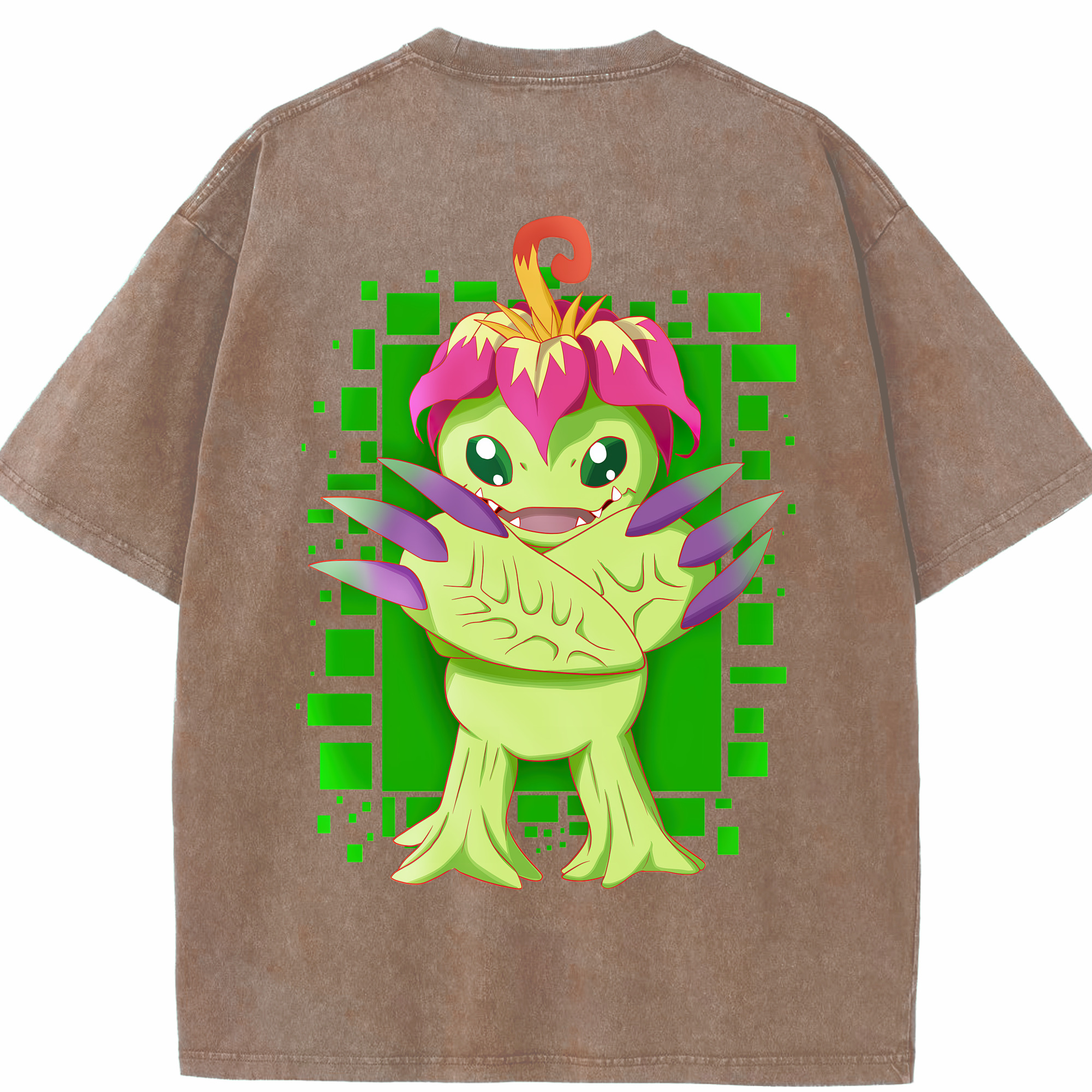 （画像用） Digimon デジタルモンスター/デジモン 綿100% ヴィンテージ風 半袖Tシャツ（背面プリント）