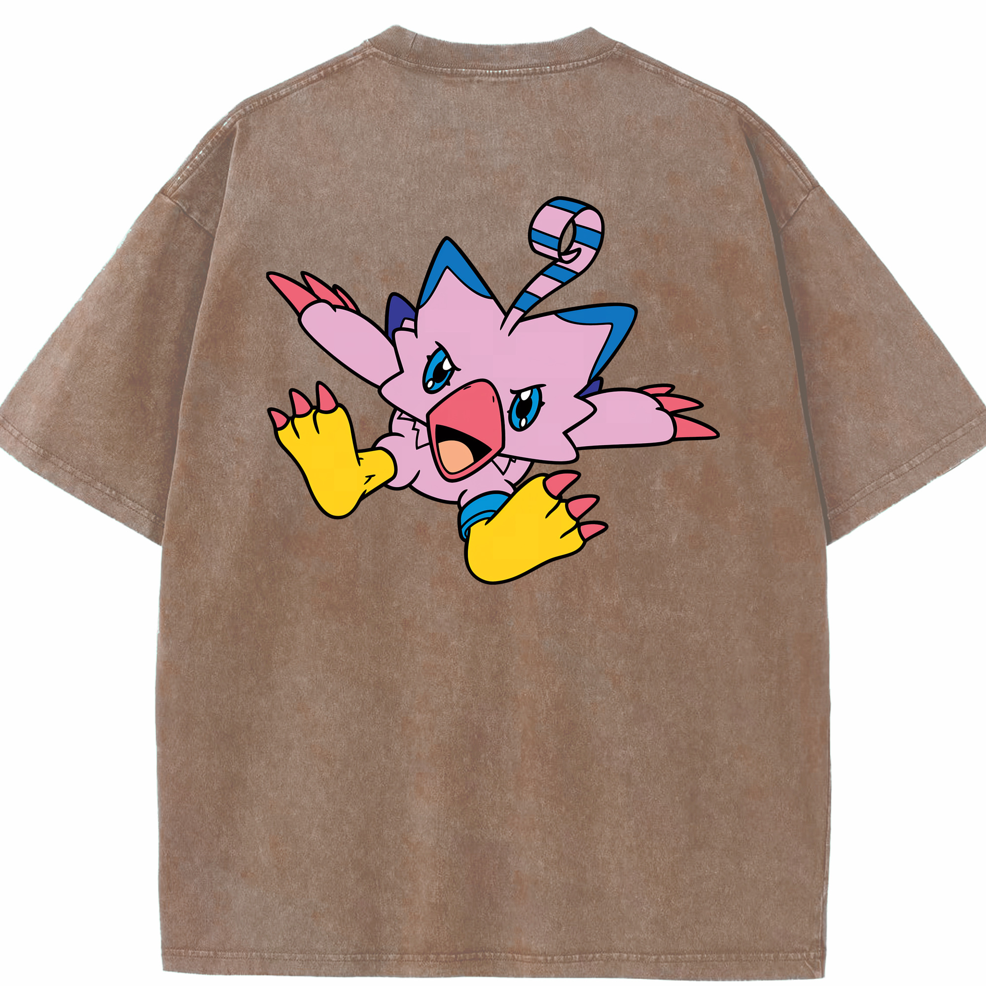 （画像用） Digimon デジタルモンスター/デジモン 綿100% ヴィンテージ風 半袖Tシャツ（背面プリント）