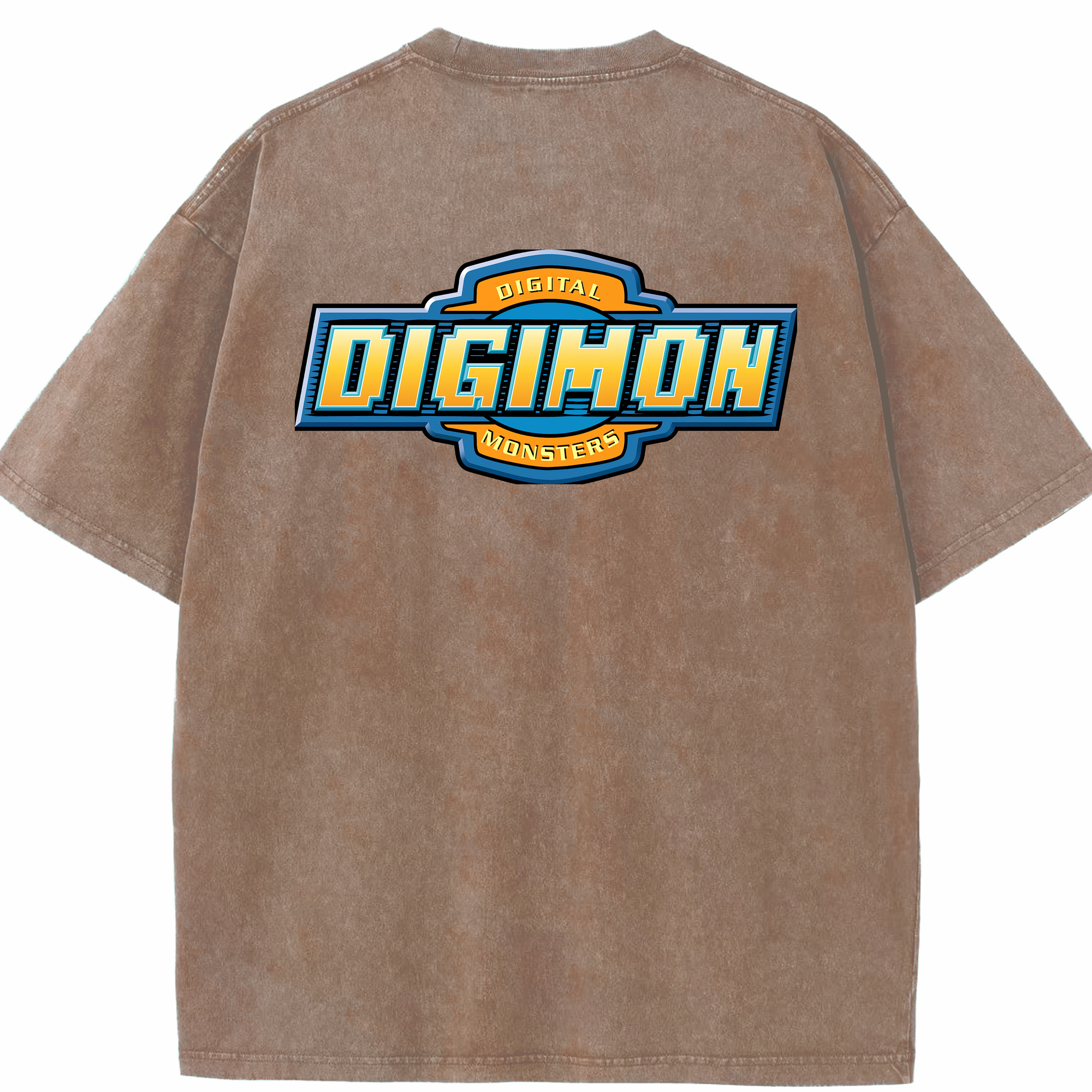 （画像用） Digimon デジタルモンスター/デジモン 綿100% ヴィンテージ風 半袖Tシャツ（背面プリント）