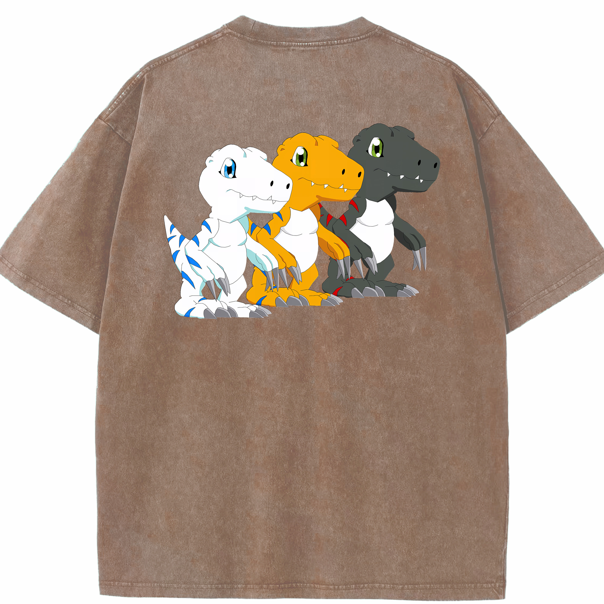 （画像用） Digimon デジタルモンスター/デジモン 綿100% ヴィンテージ風 半袖Tシャツ（背面プリント）