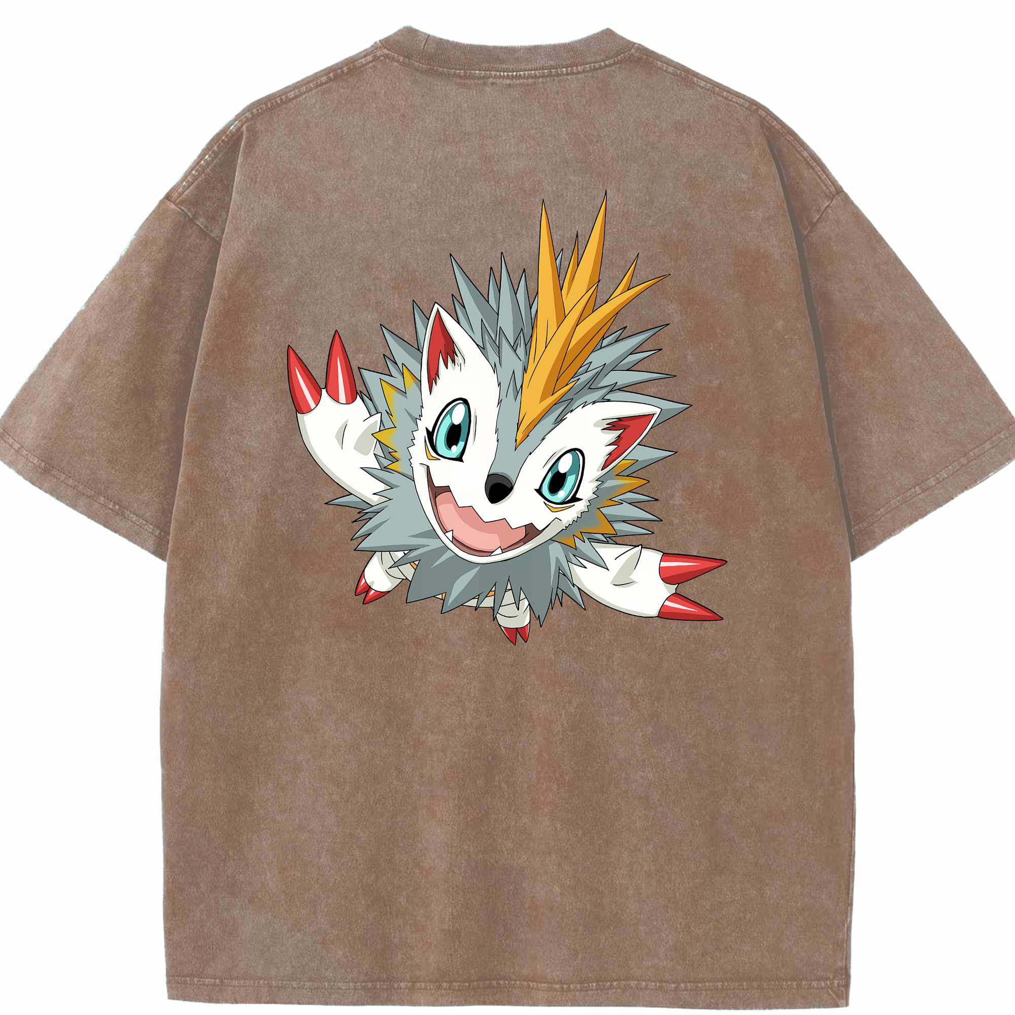（画像用） Digimon デジタルモンスター/デジモン 綿100% ヴィンテージ風 半袖Tシャツ（背面プリント）