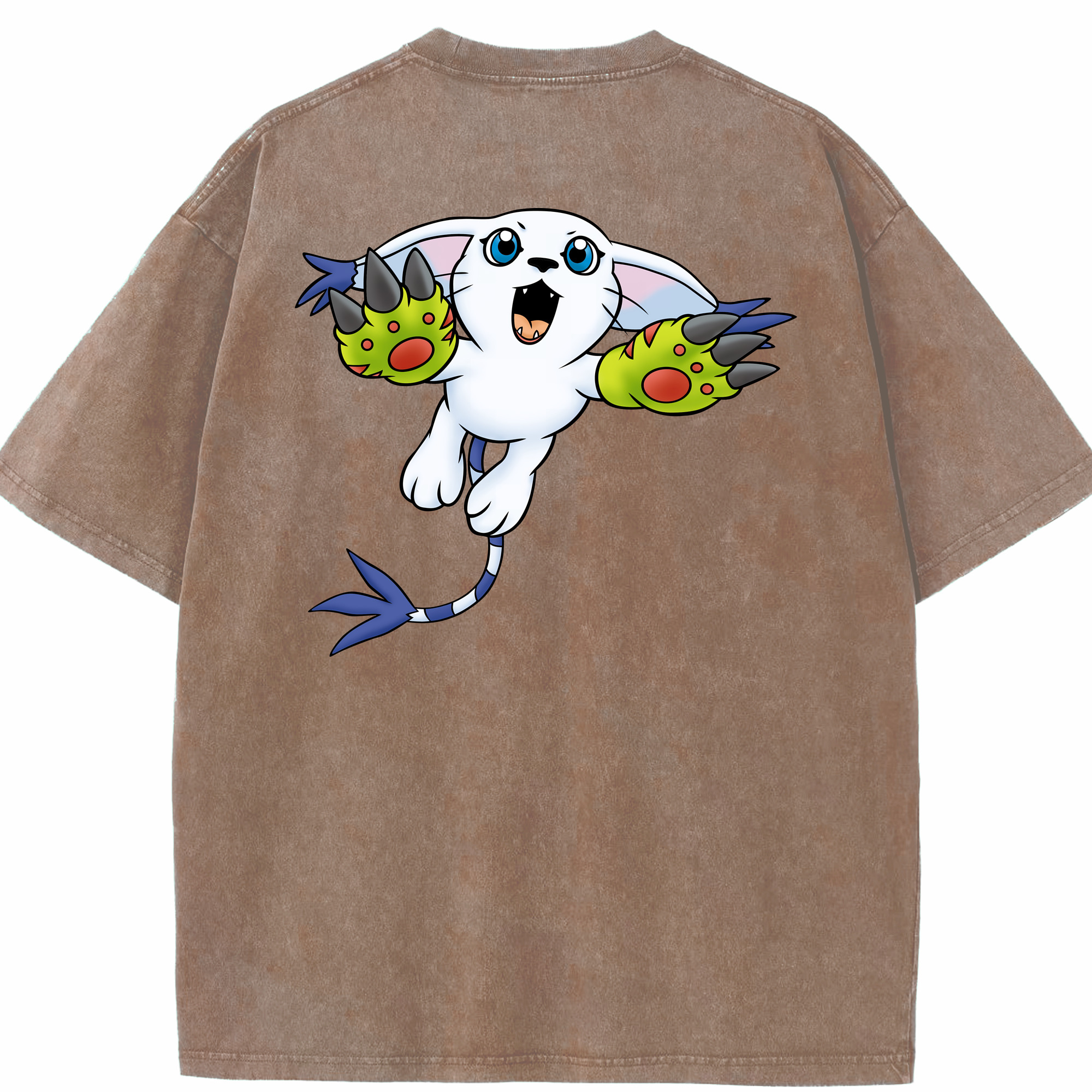 （画像用） Digimon デジタルモンスター/デジモン 綿100% ヴィンテージ風 半袖Tシャツ（背面プリント）