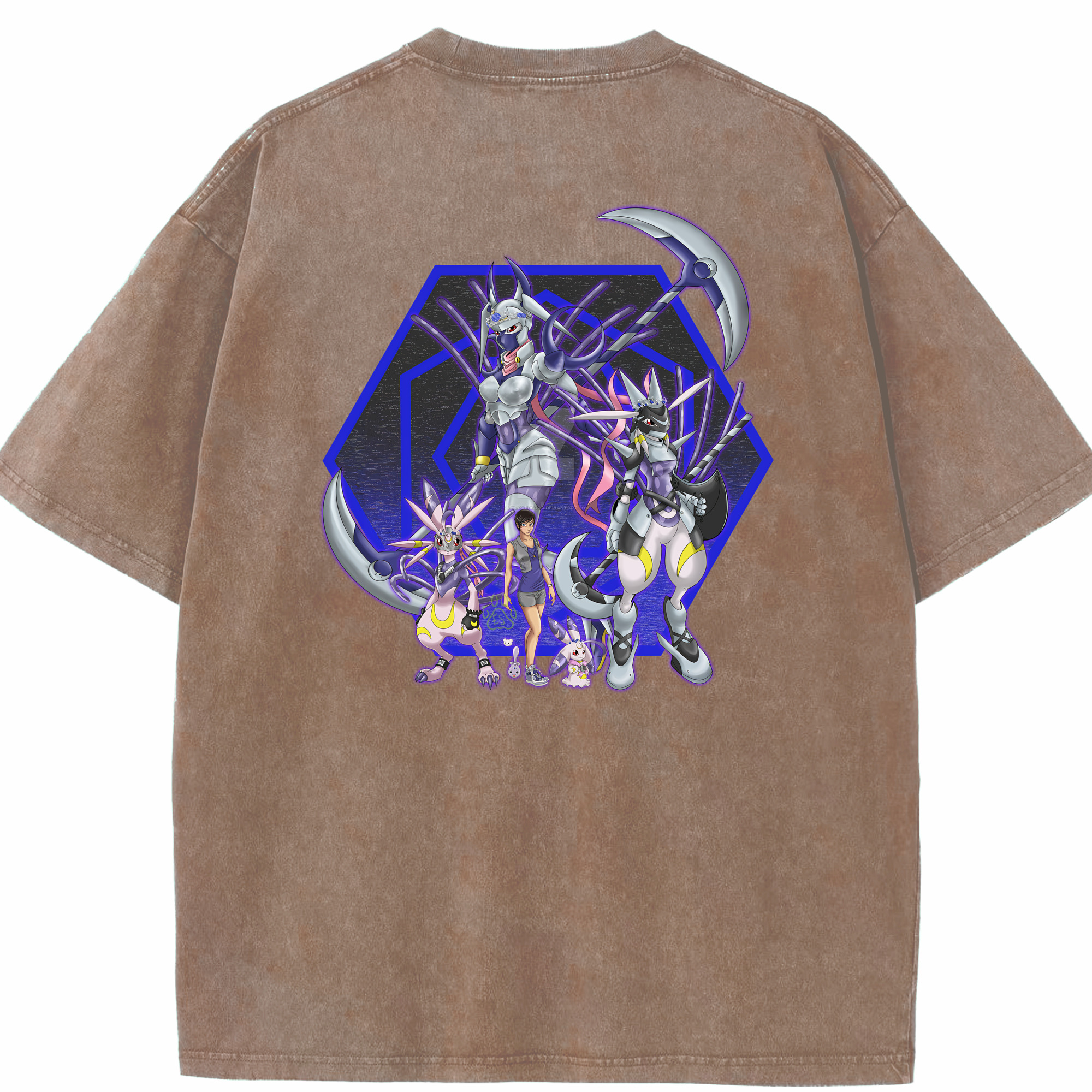 （画像用） Digimon デジタルモンスター/デジモン 綿100% ヴィンテージ風 半袖Tシャツ（背面プリント）