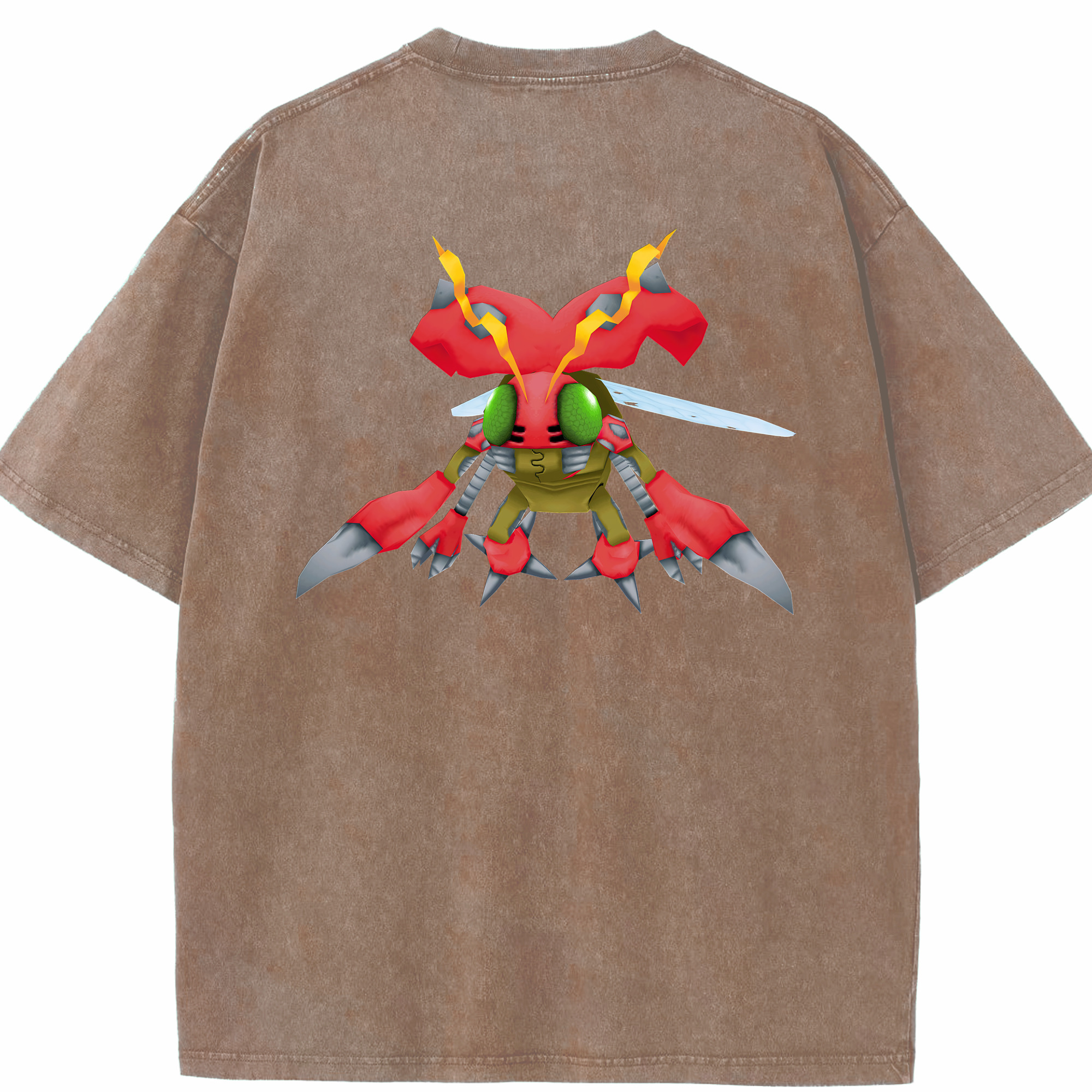 （画像用） Digimon デジタルモンスター/デジモン 綿100% ヴィンテージ風 半袖Tシャツ（背面プリント）