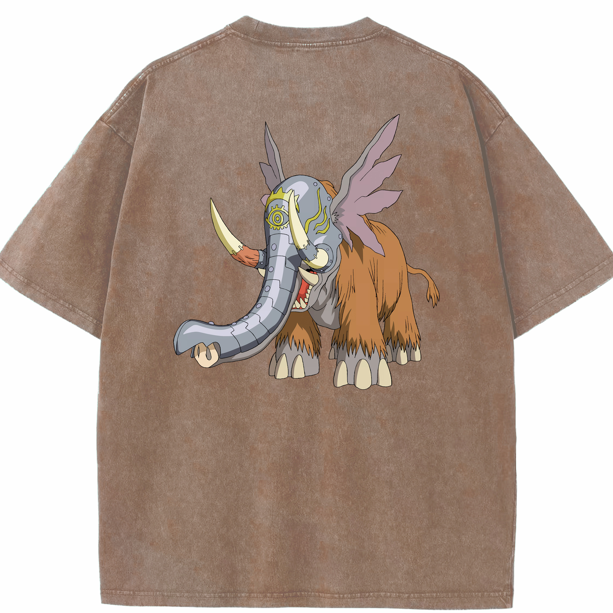 （画像用） Digimon デジタルモンスター/デジモン 綿100% ヴィンテージ風 半袖Tシャツ（背面プリント）