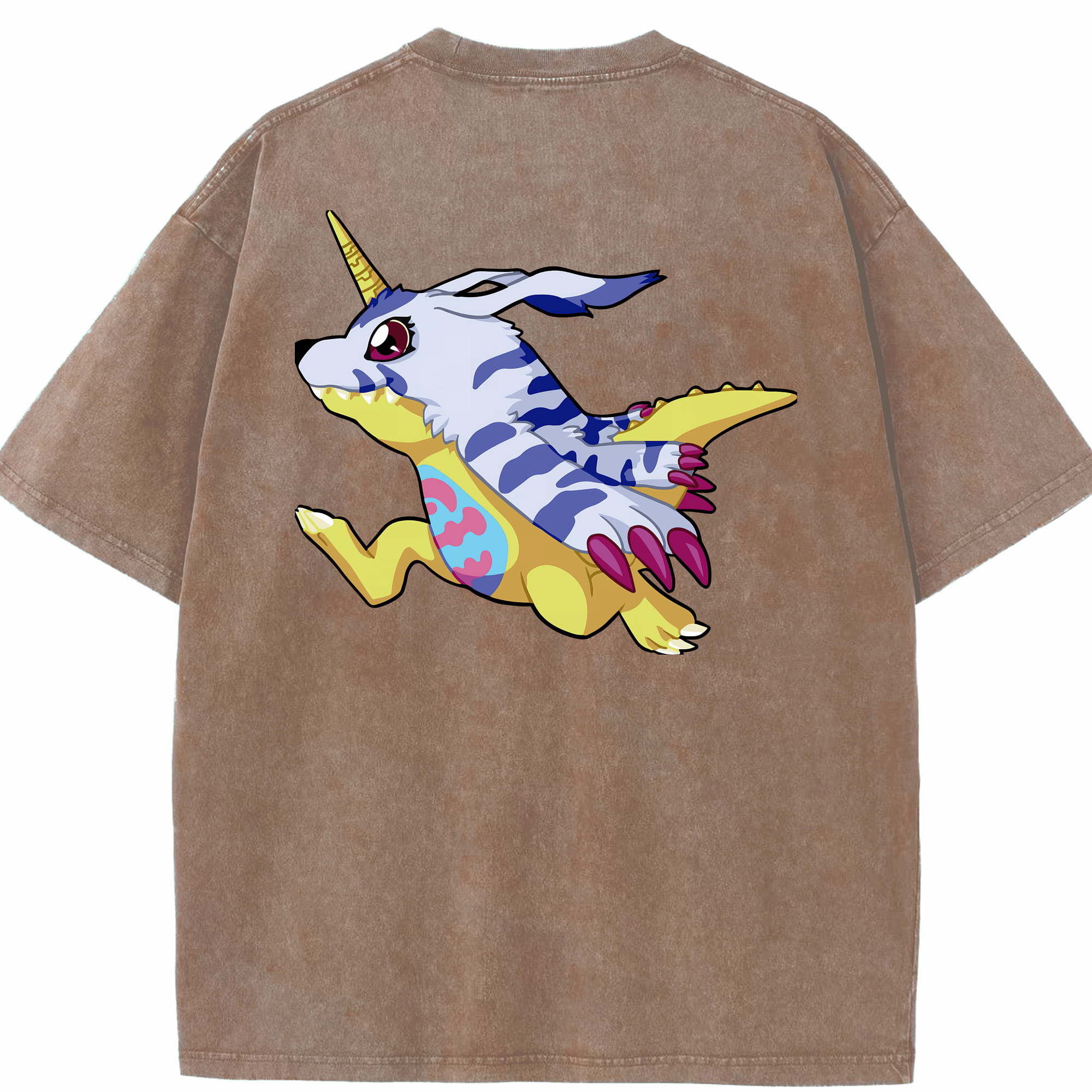 （画像用） Digimon デジタルモンスター/デジモン 綿100% ヴィンテージ風 半袖Tシャツ（背面プリント）