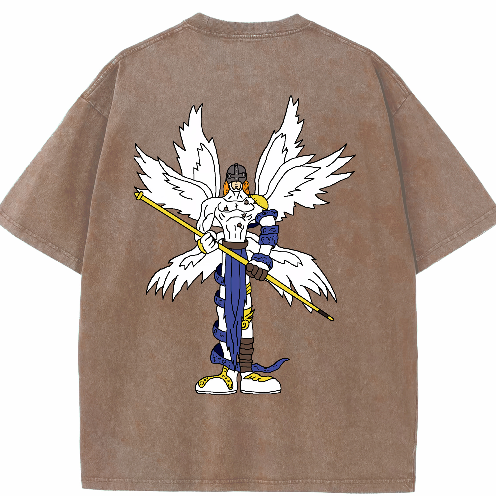 （画像用） Digimon デジタルモンスター/デジモン 綿100% ヴィンテージ風 半袖Tシャツ（背面プリント）