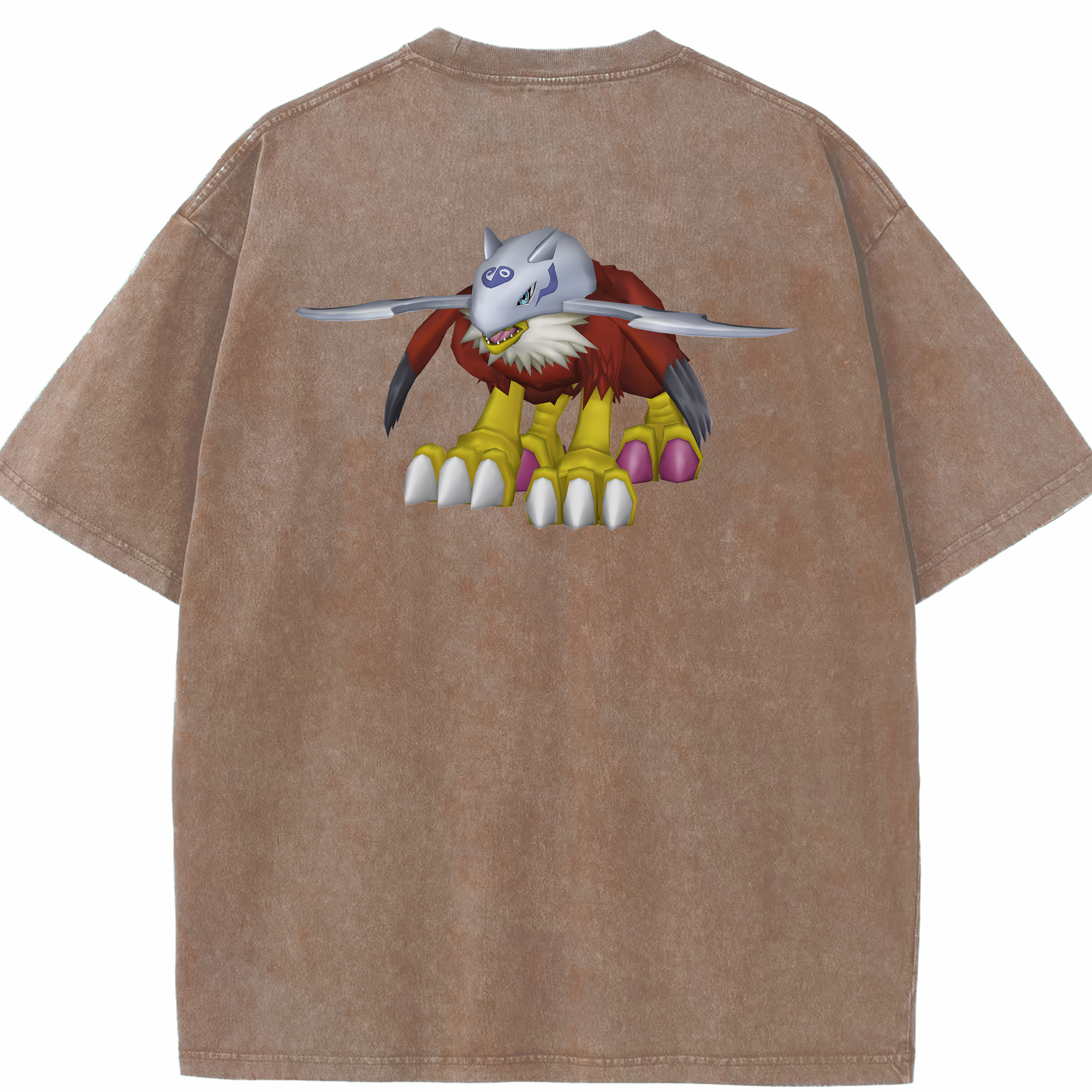 （画像用） Digimon デジタルモンスター/デジモン 綿100% ヴィンテージ風 半袖Tシャツ（背面プリント）