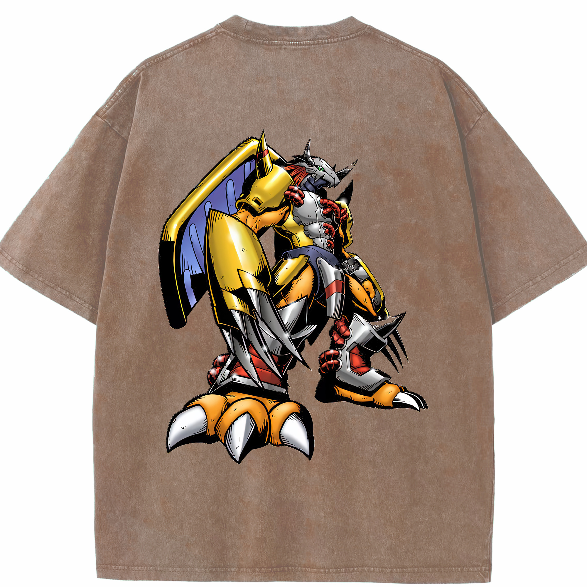 （画像用） Digimon デジタルモンスター/デジモン 綿100% ヴィンテージ風 半袖Tシャツ（背面プリント）