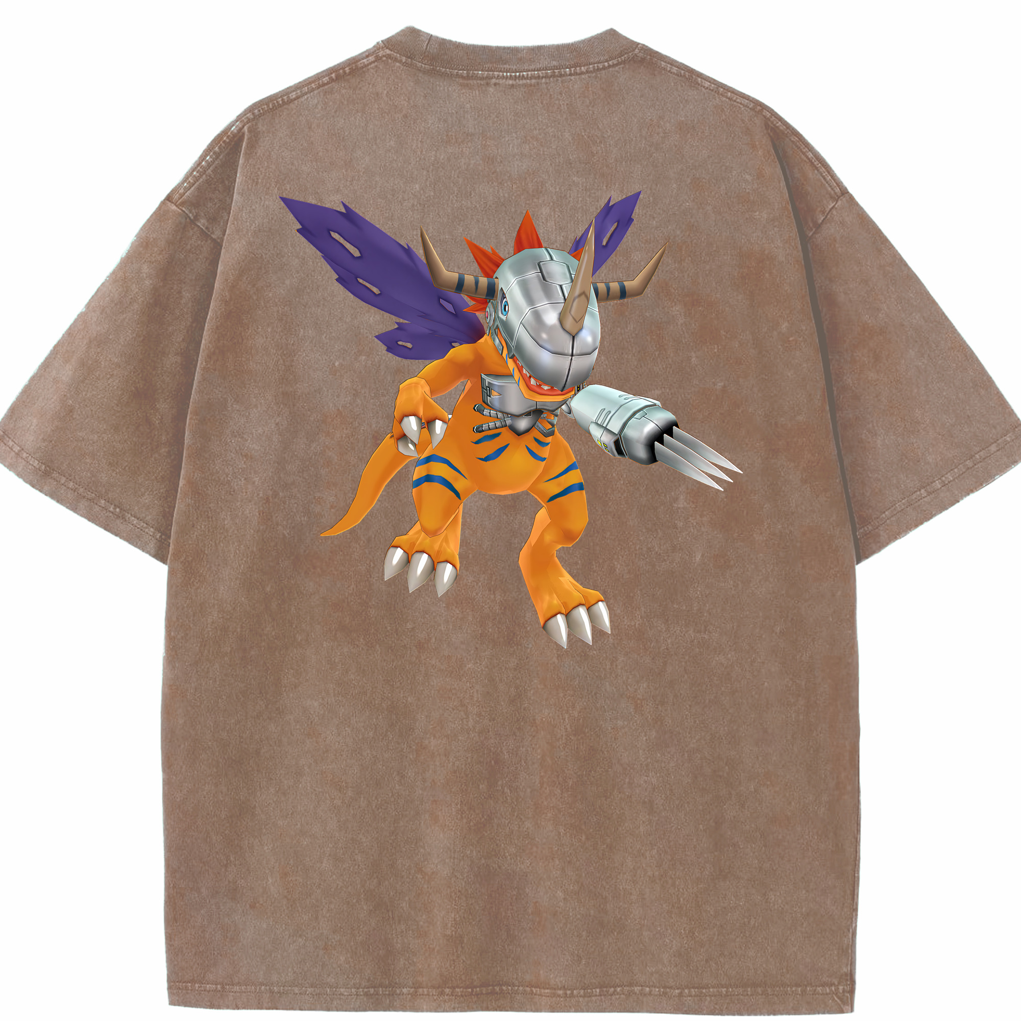 （画像用） Digimon デジタルモンスター/デジモン 綿100% ヴィンテージ風 半袖Tシャツ（背面プリント）