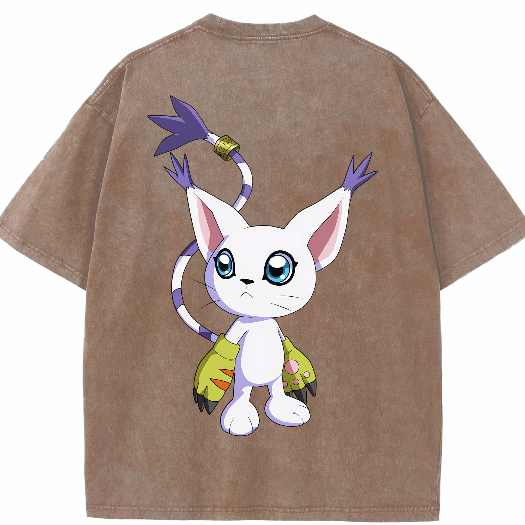 （画像用） Digimon デジタルモンスター/デジモン 綿100% ヴィンテージ風 半袖Tシャツ（背面プリント）