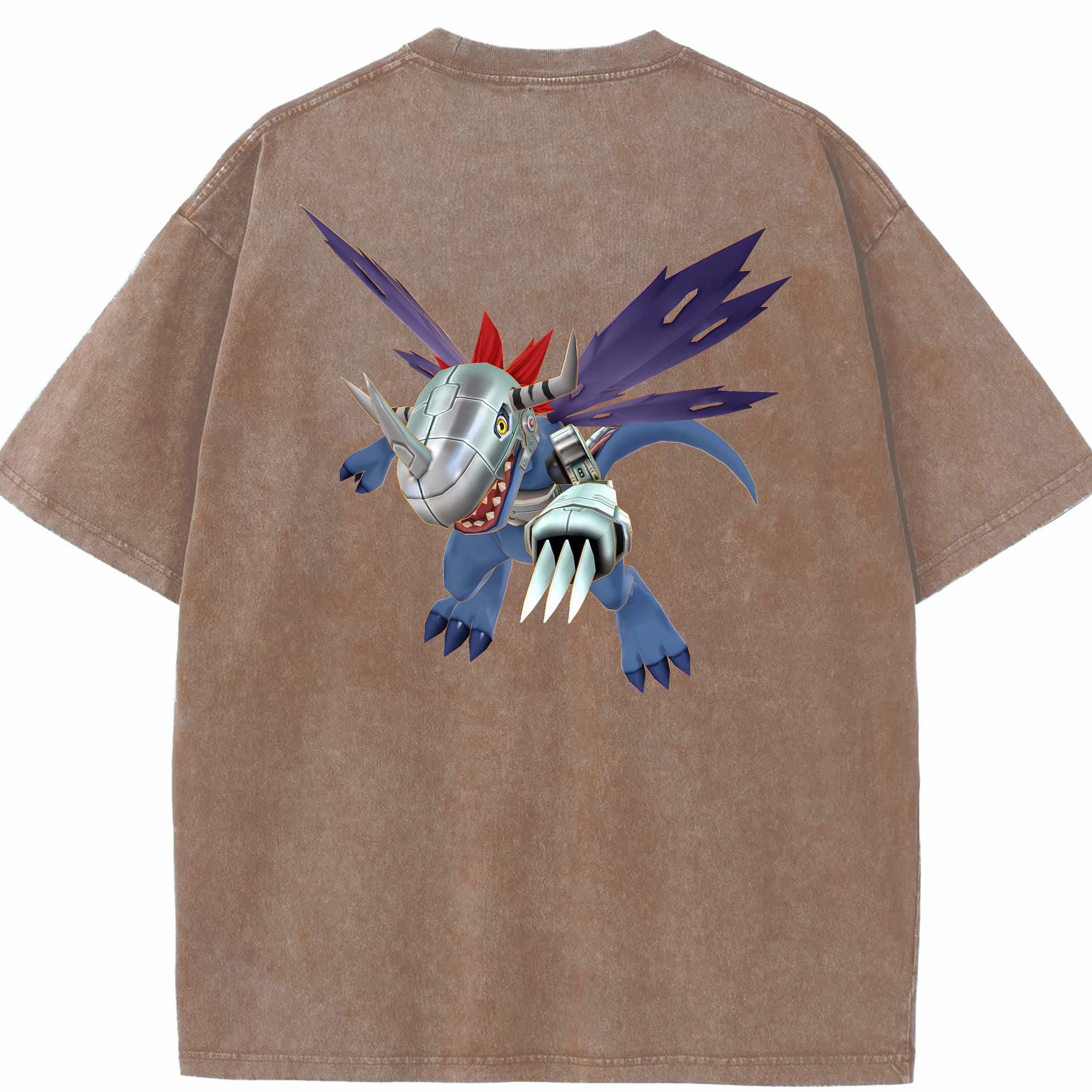 （画像用） Digimon デジタルモンスター/デジモン 綿100% ヴィンテージ風 半袖Tシャツ（背面プリント）