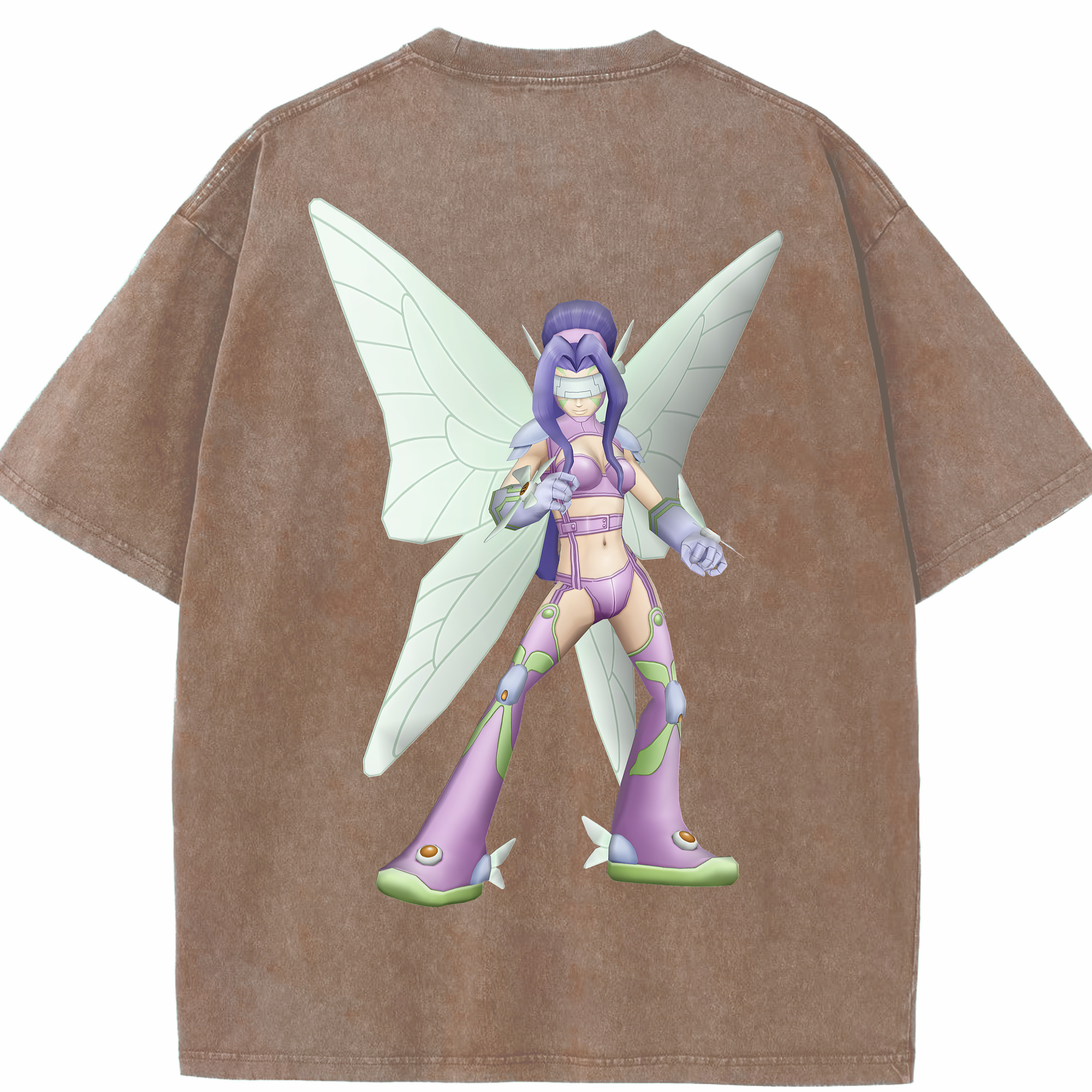（画像用） Digimon デジタルモンスター/デジモン 綿100% ヴィンテージ風 半袖Tシャツ（背面プリント）