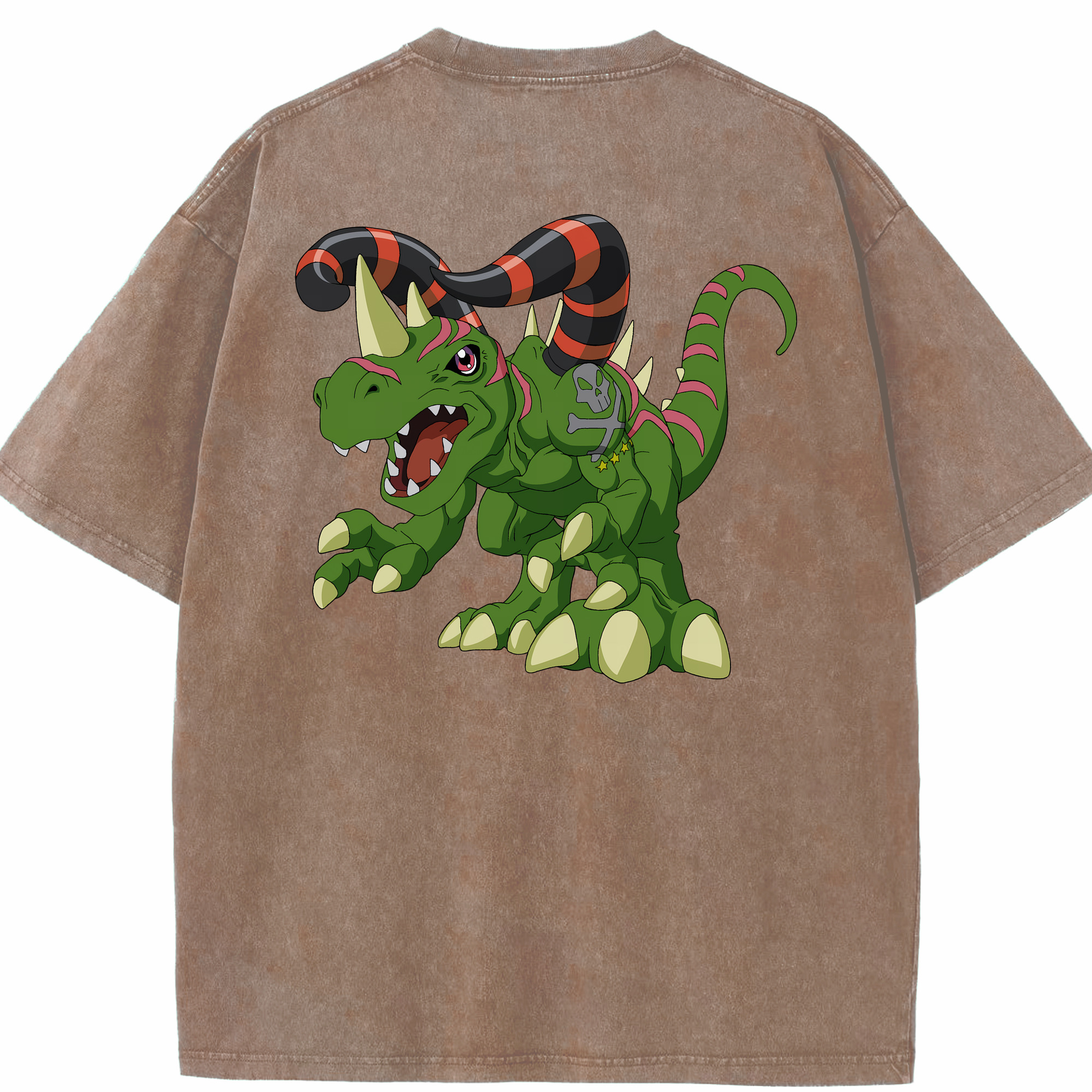 （画像用） Digimon デジタルモンスター/デジモン 綿100% ヴィンテージ風 半袖Tシャツ（背面プリント）