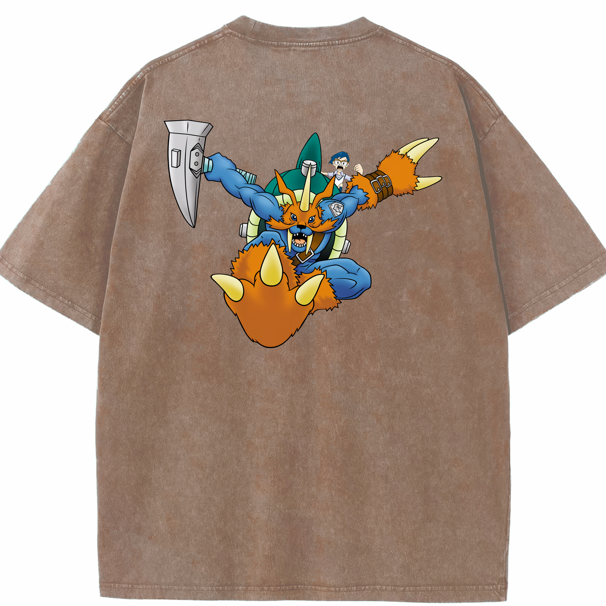 （画像用） Digimon デジタルモンスター/デジモン 綿100% ヴィンテージ風 半袖Tシャツ（背面プリント）