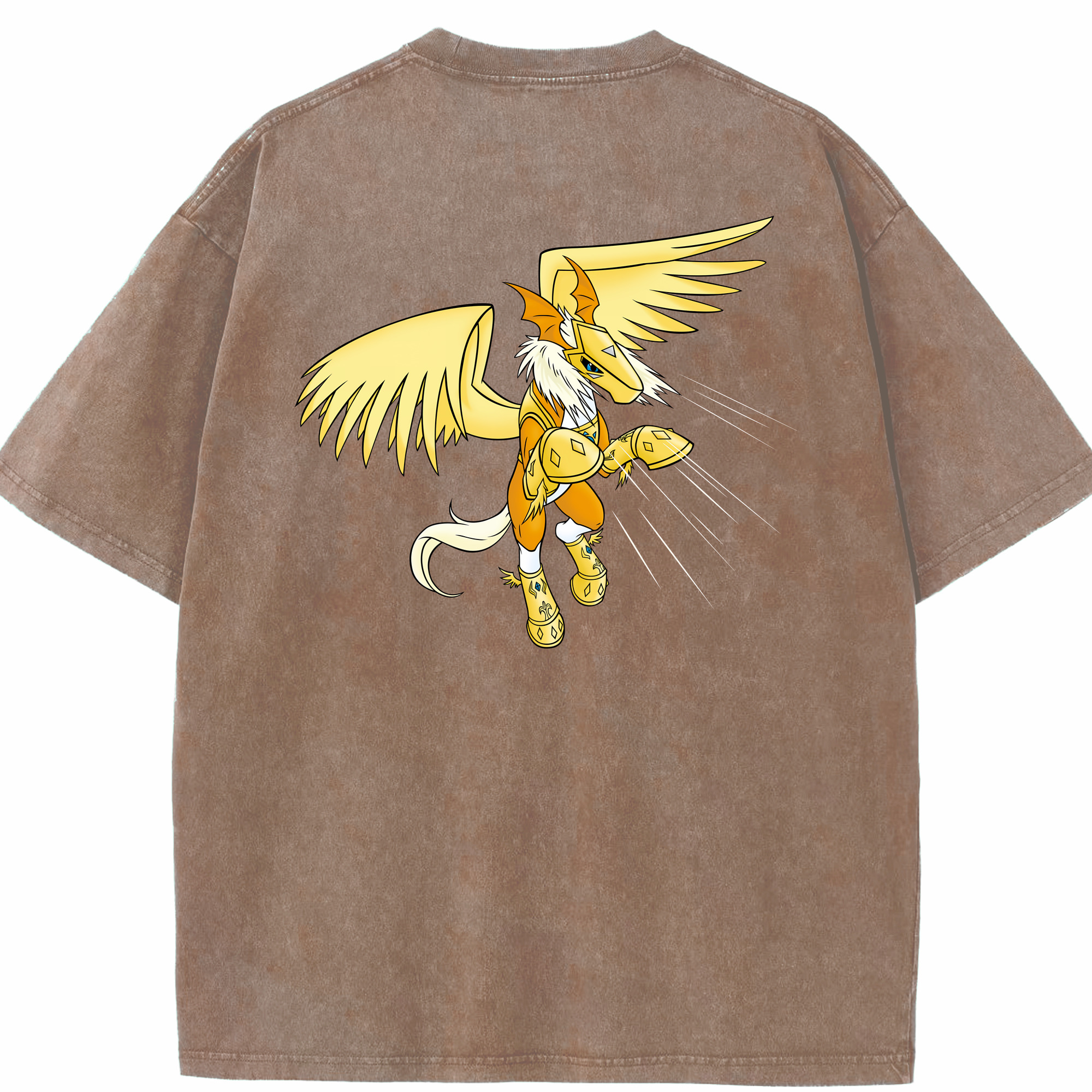 （画像用） Digimon デジタルモンスター/デジモン 綿100% ヴィンテージ風 半袖Tシャツ（背面プリント）