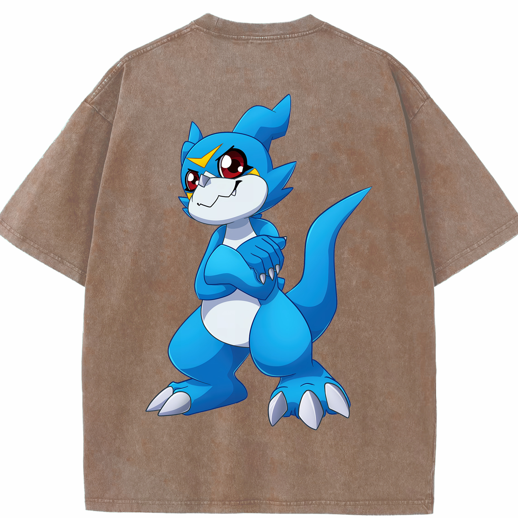 （画像用） Digimon デジタルモンスター/デジモン 綿100% ヴィンテージ風 半袖Tシャツ（背面プリント）