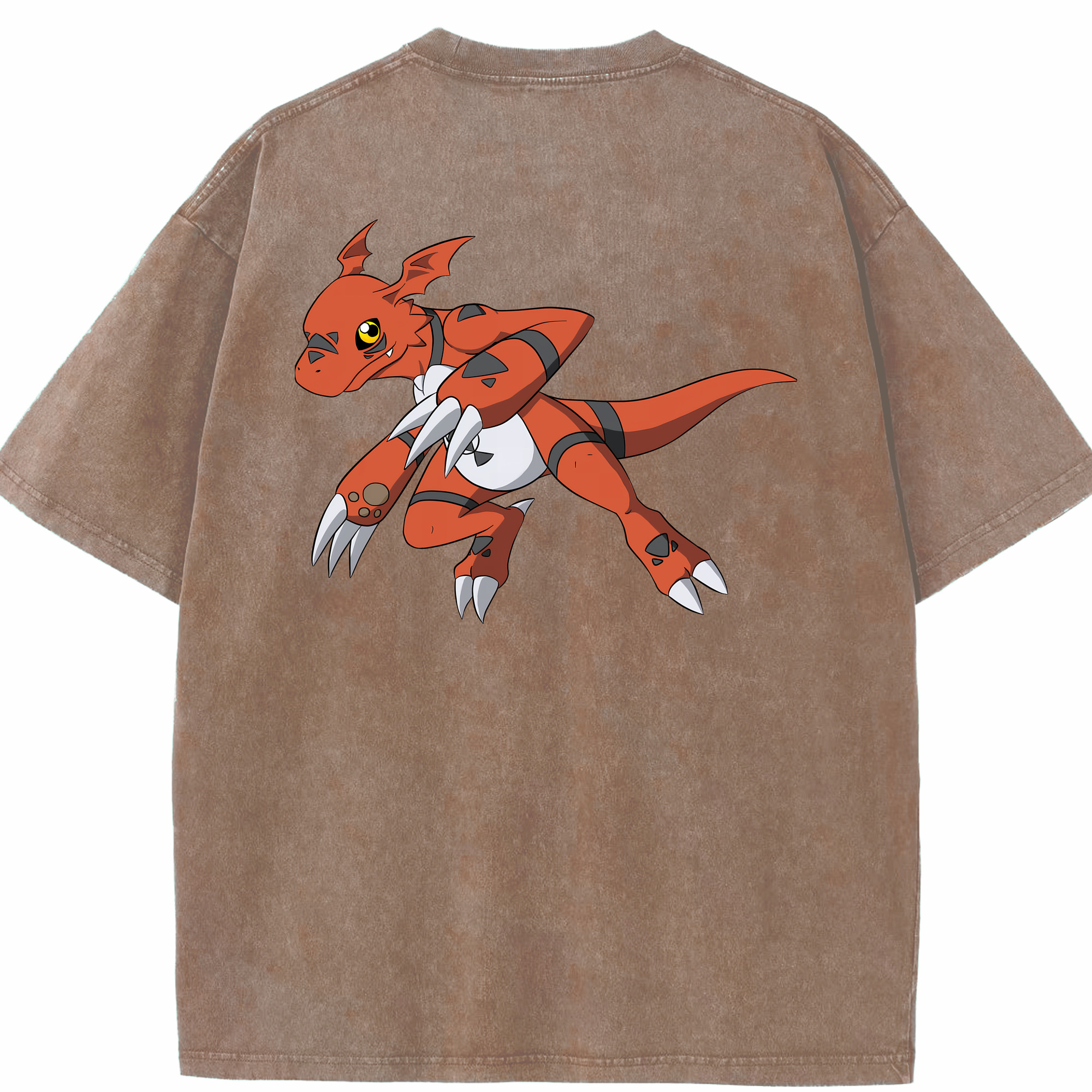 （画像用） Digimon デジタルモンスター/デジモン 綿100% ヴィンテージ風 半袖Tシャツ（背面プリント）