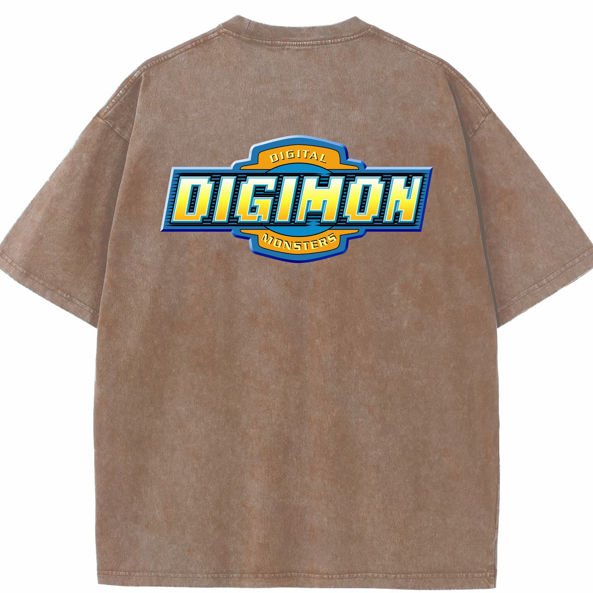 （画像用） Digimon デジタルモンスター/デジモン 綿100% ヴィンテージ風 半袖Tシャツ（背面プリント）