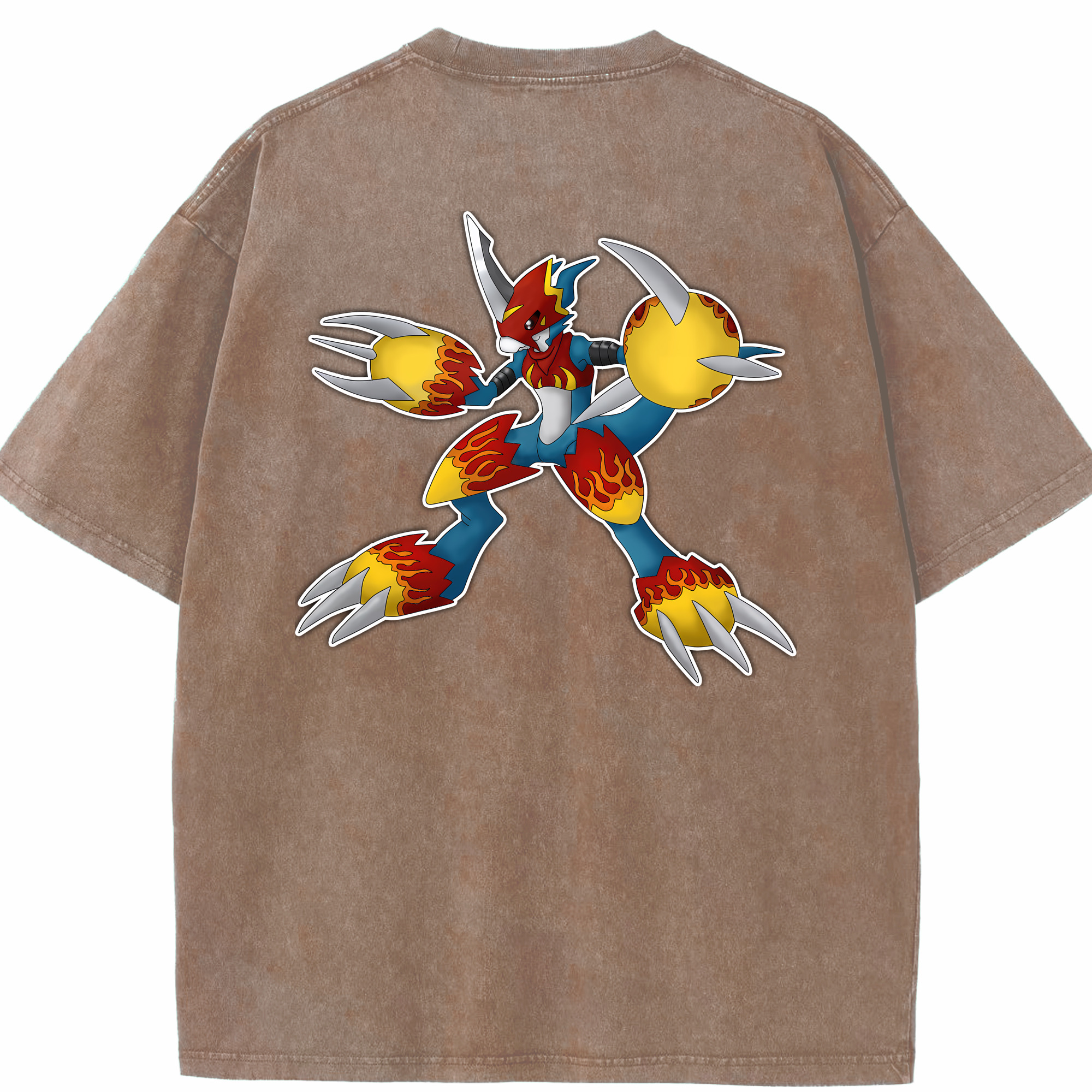 （画像用） Digimon デジタルモンスター/デジモン 綿100% ヴィンテージ風 半袖Tシャツ（背面プリント）