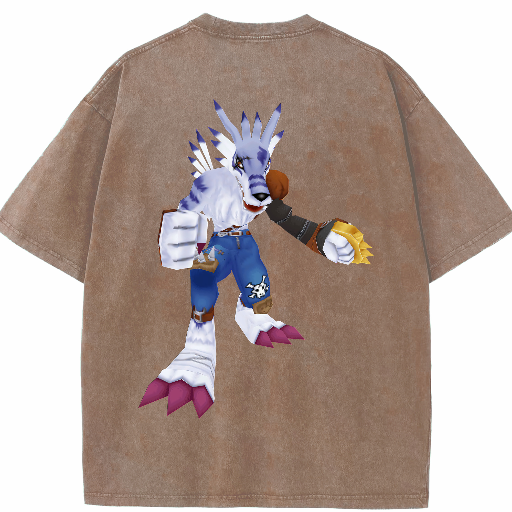 （画像用） Digimon デジタルモンスター/デジモン 綿100% ヴィンテージ風 半袖Tシャツ（背面プリント）