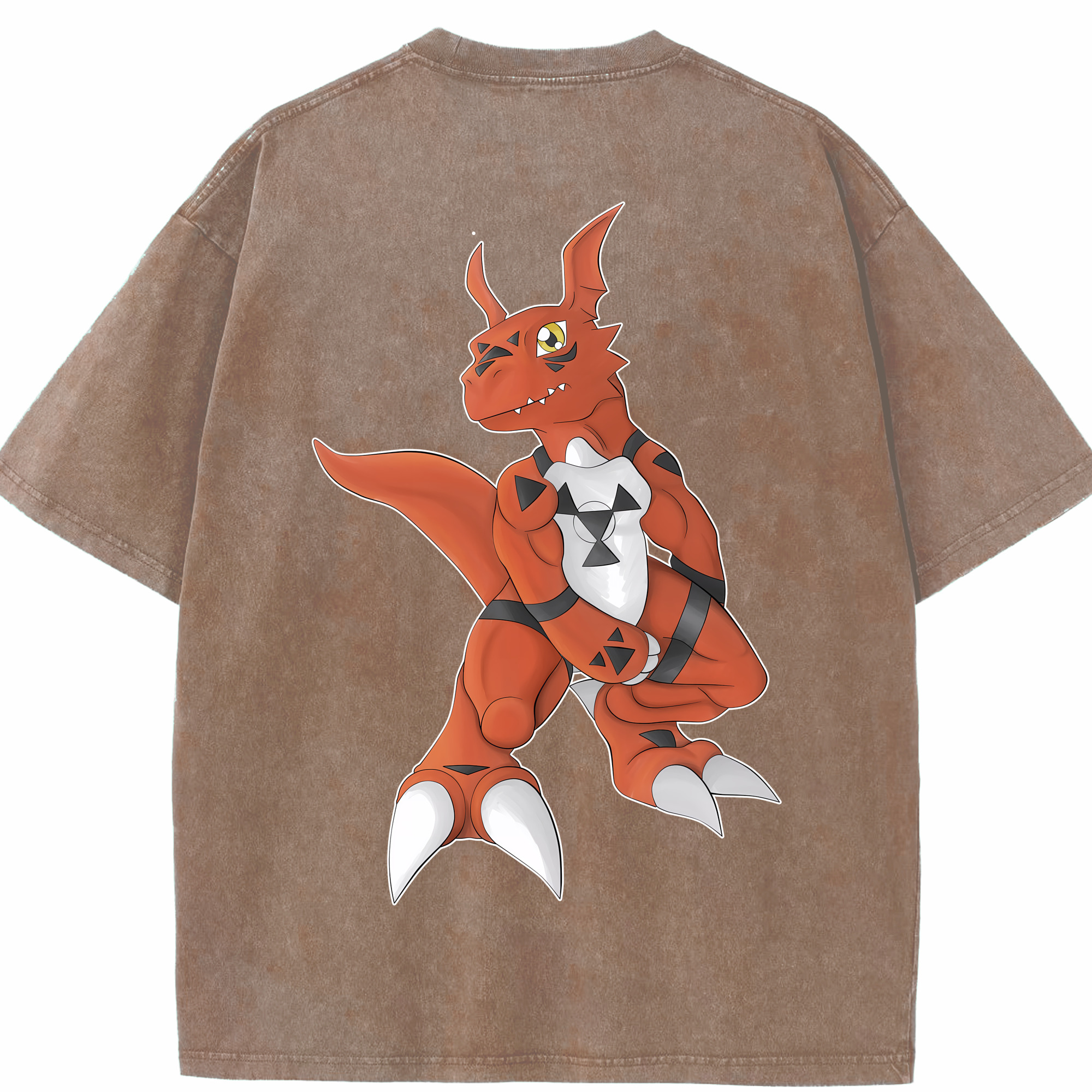 （画像用） Digimon デジタルモンスター/デジモン 綿100% ヴィンテージ風 半袖Tシャツ（背面プリント）