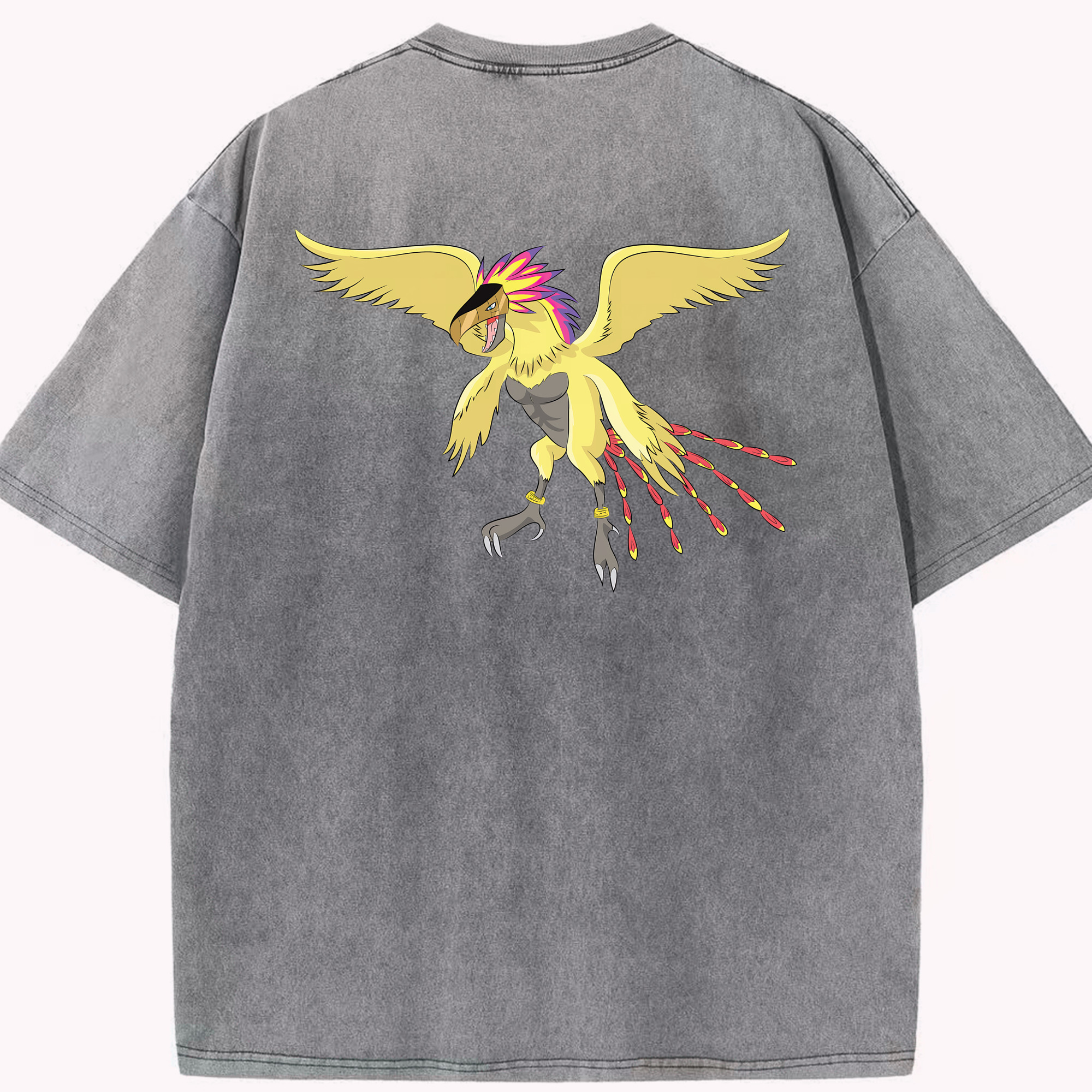 （画像用） Digimon デジタルモンスター/デジモン 綿100% ヴィンテージ風 半袖Tシャツ（背面プリント）