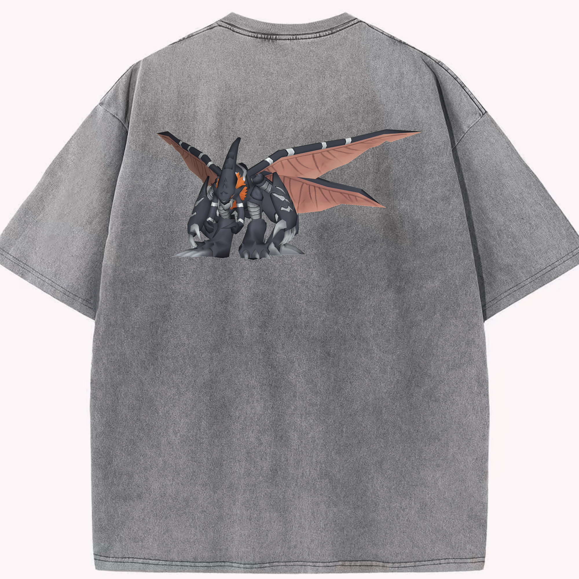 （画像用） Digimon デジタルモンスター/デジモン 綿100% ヴィンテージ風 半袖Tシャツ（背面プリント）