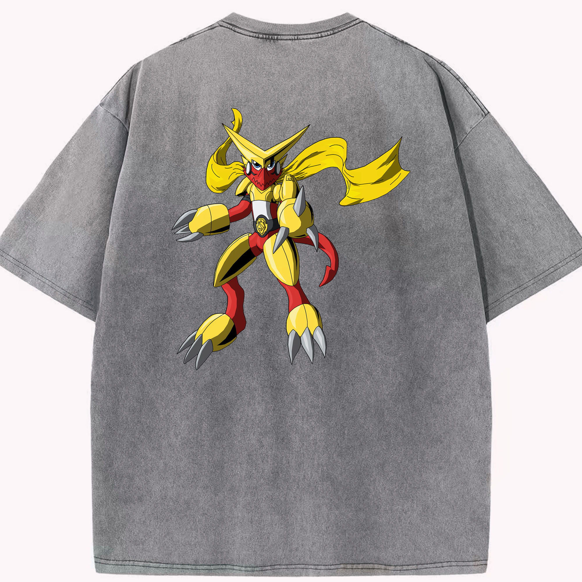 （画像用） Digimon デジタルモンスター/デジモン 綿100% ヴィンテージ風 半袖Tシャツ（背面プリント）