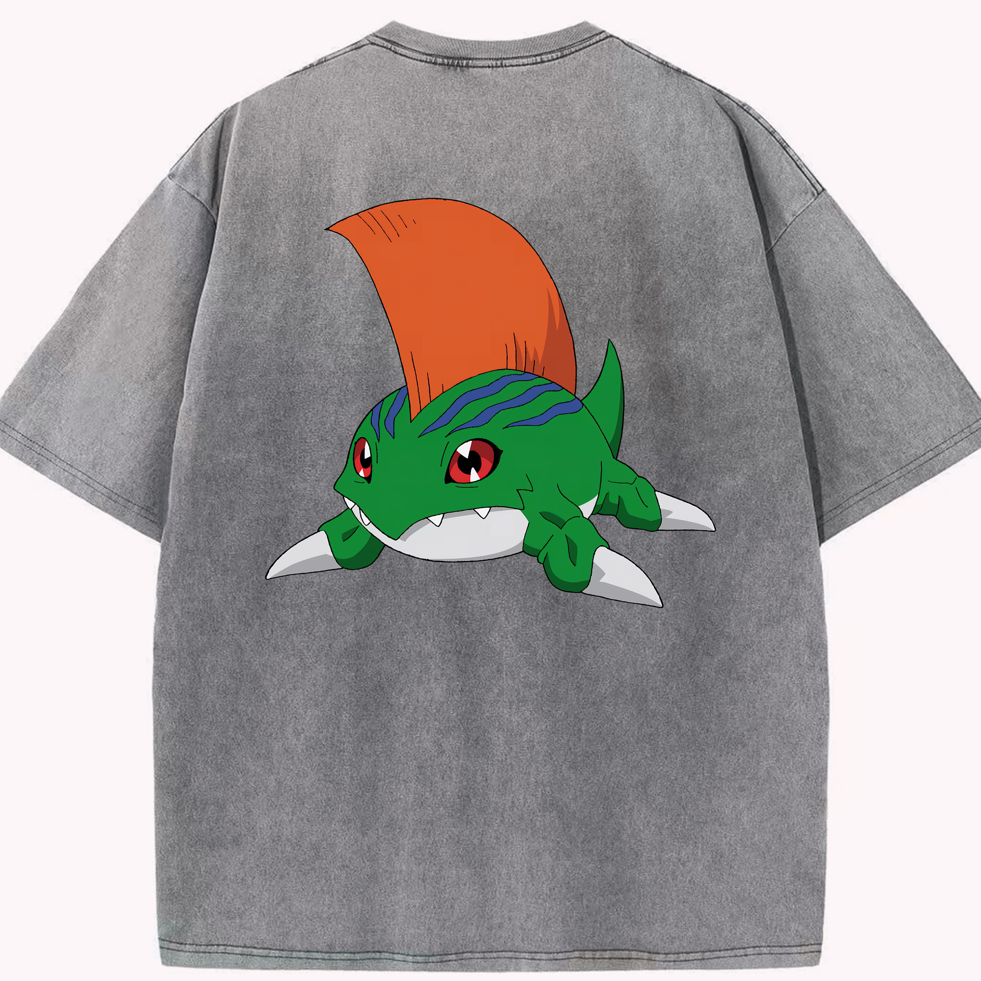 （画像用） Digimon デジタルモンスター/デジモン 綿100% ヴィンテージ風 半袖Tシャツ（背面プリント）