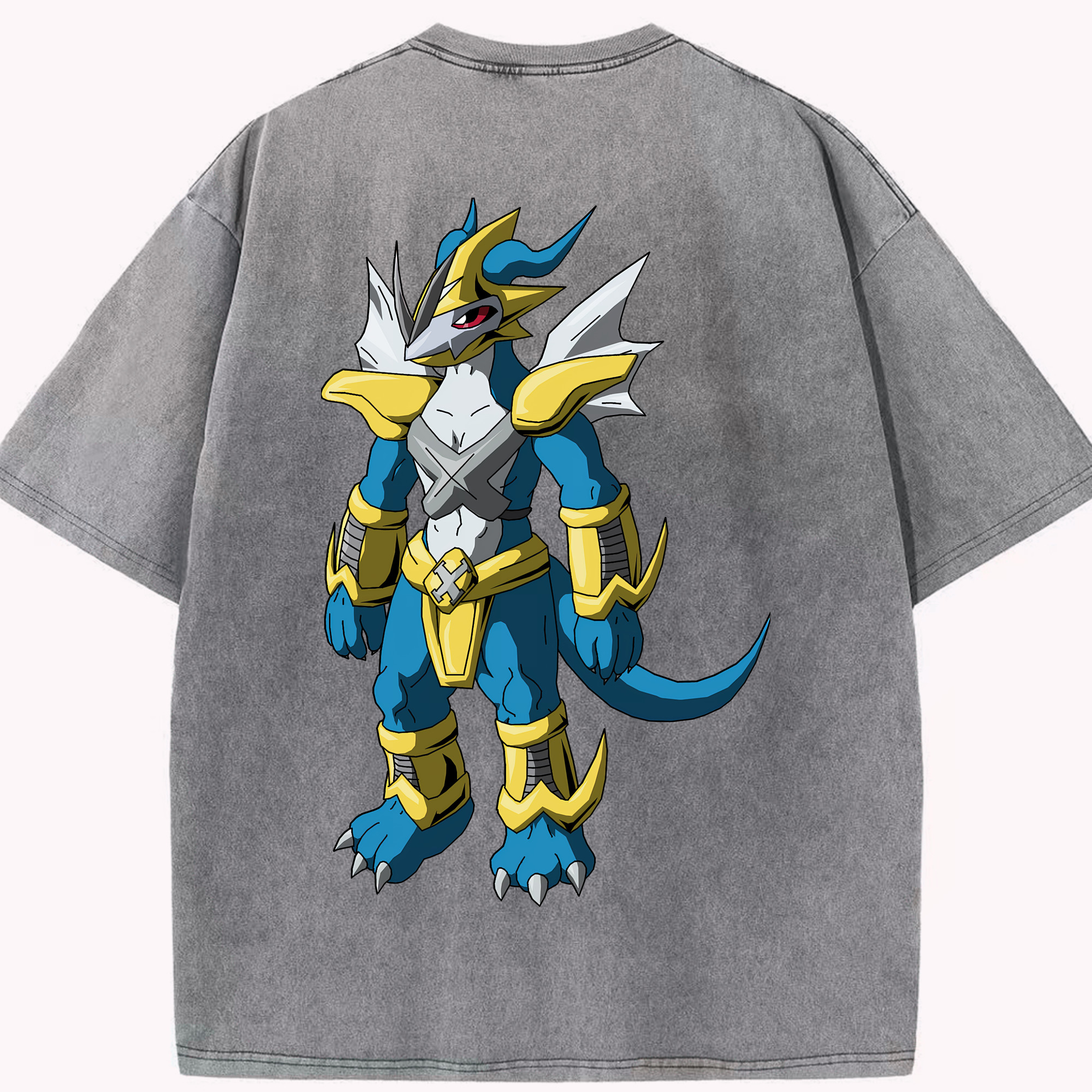 （画像用） Digimon デジタルモンスター/デジモン 綿100% ヴィンテージ風 半袖Tシャツ（背面プリント）