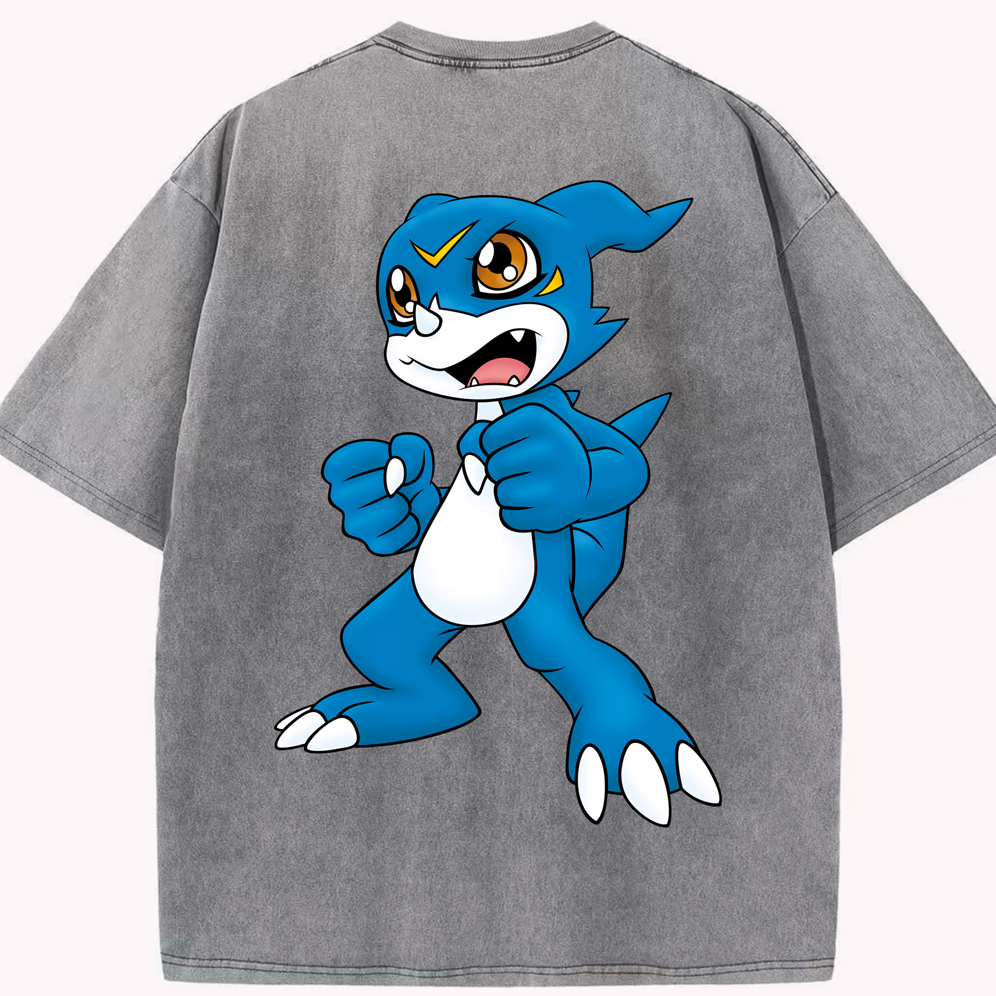 （画像用） Digimon デジタルモンスター/デジモン 綿100% ヴィンテージ風 半袖Tシャツ（背面プリント）