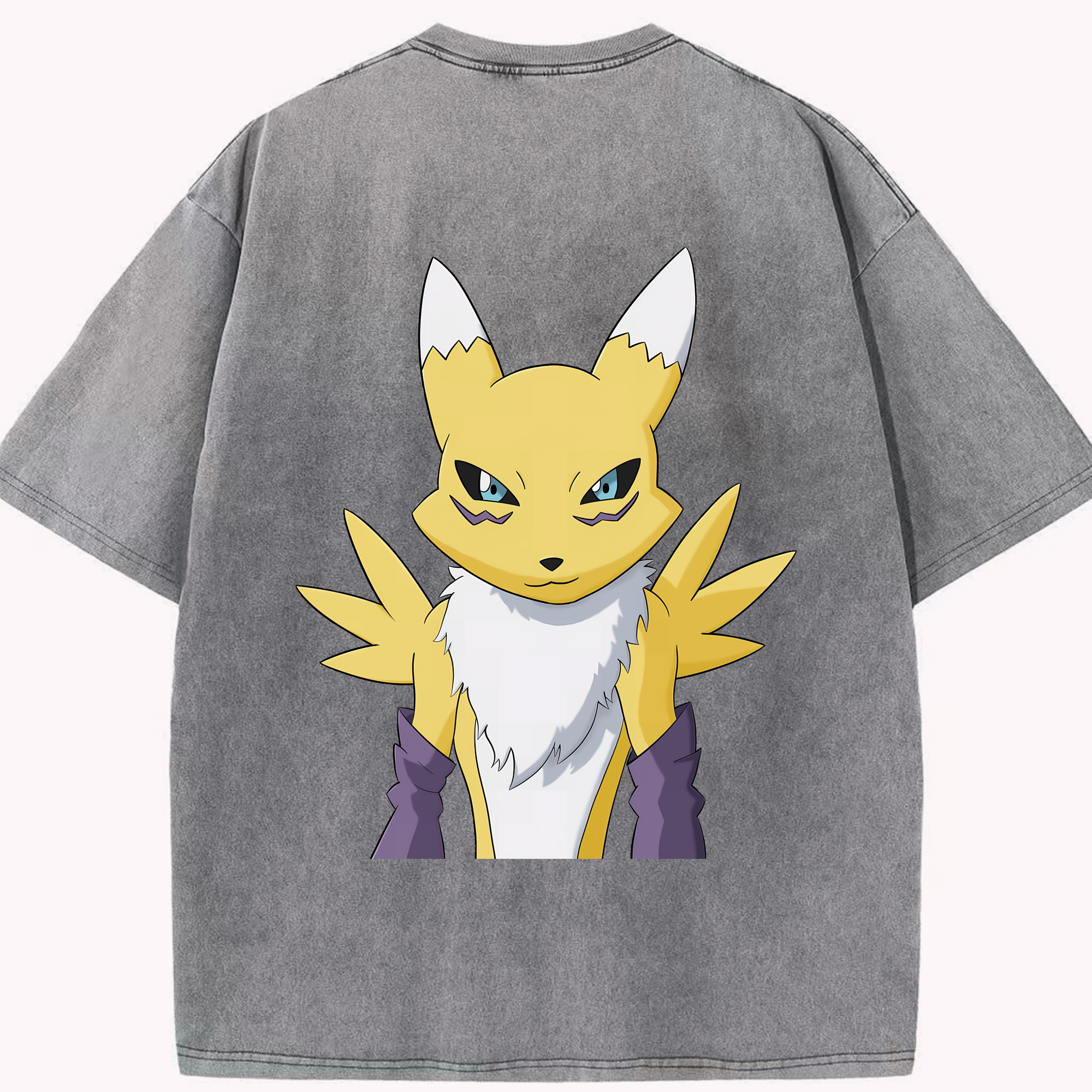 （画像用） Digimon デジタルモンスター/デジモン 綿100% ヴィンテージ風 半袖Tシャツ（背面プリント）