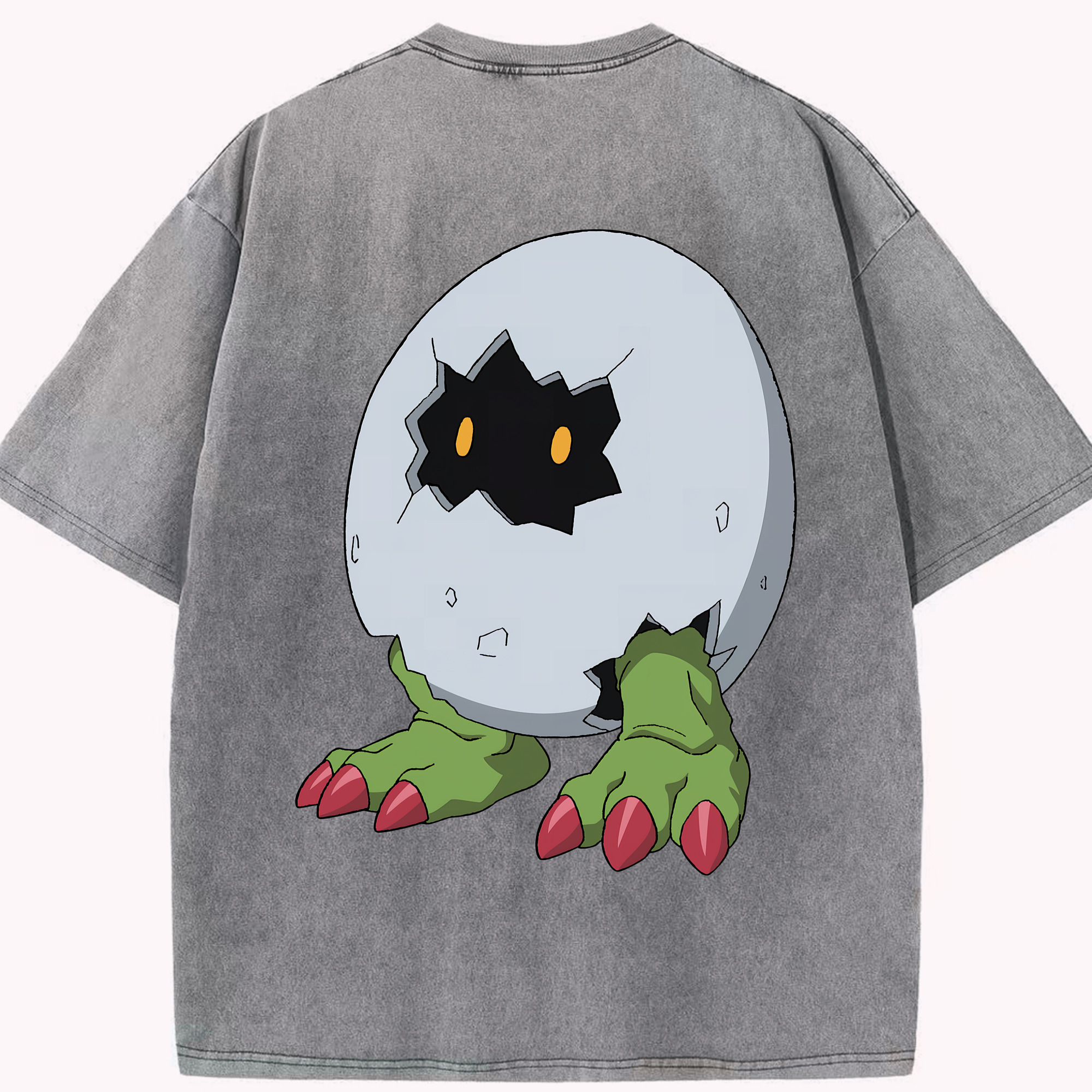 （画像用） Digimon デジタルモンスター/デジモン 綿100% ヴィンテージ風 半袖Tシャツ（背面プリント）