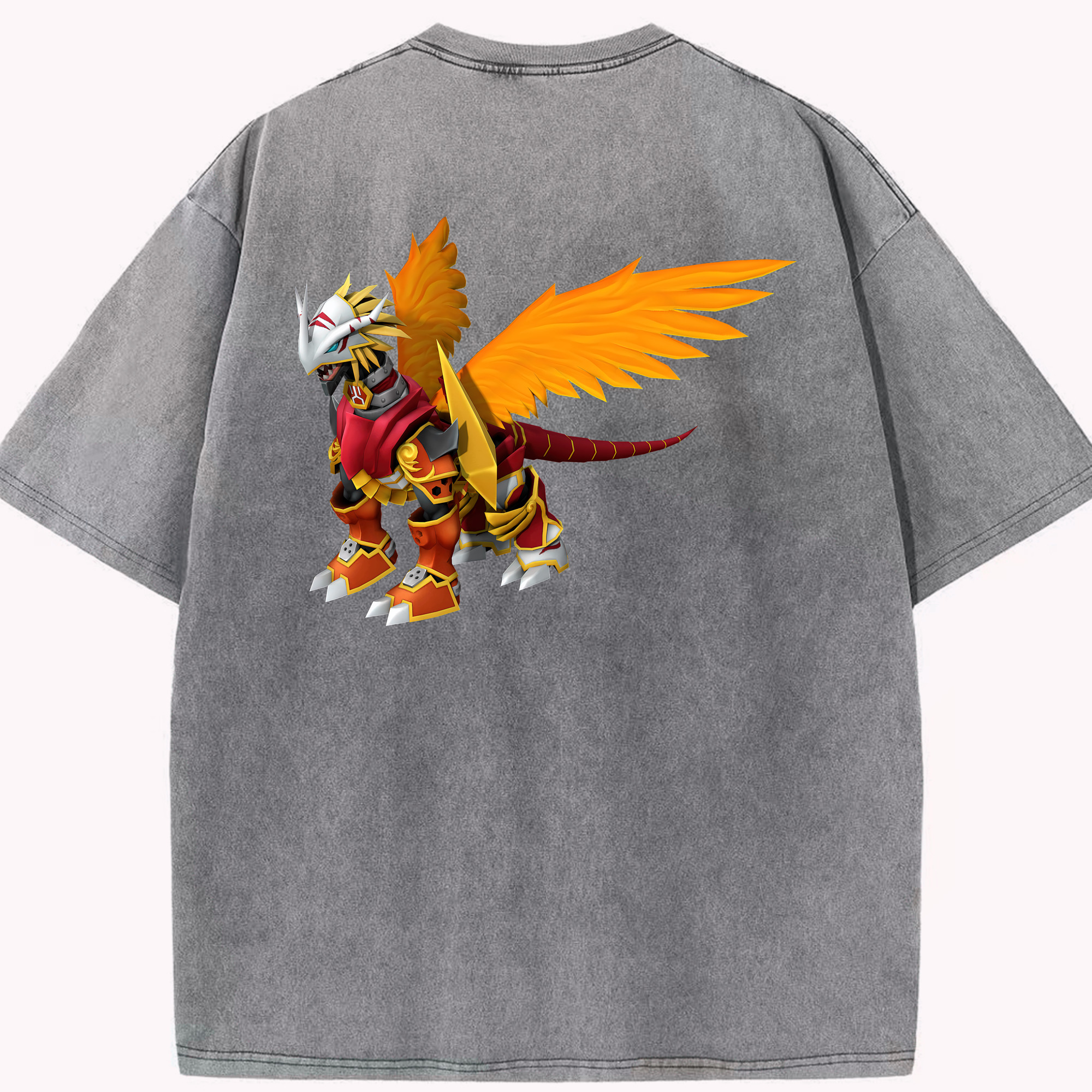 （画像用） Digimon デジタルモンスター/デジモン 綿100% ヴィンテージ風 半袖Tシャツ（背面プリント）