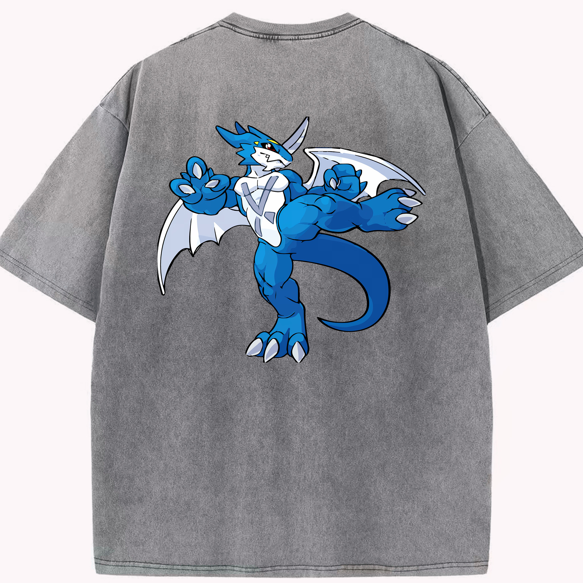 （画像用） Digimon デジタルモンスター/デジモン 綿100% ヴィンテージ風 半袖Tシャツ（背面プリント）