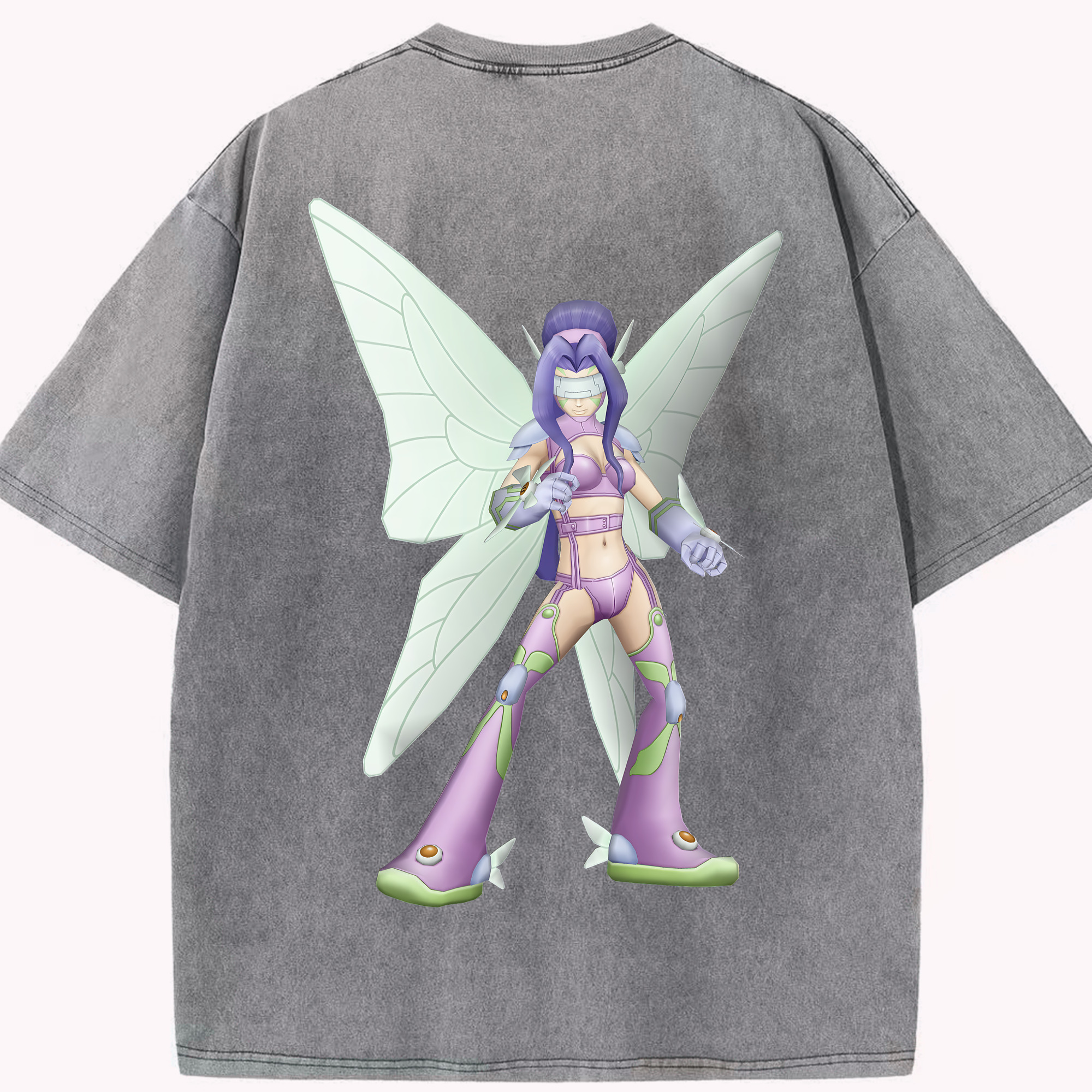 （画像用） Digimon デジタルモンスター/デジモン 綿100% ヴィンテージ風 半袖Tシャツ（背面プリント）