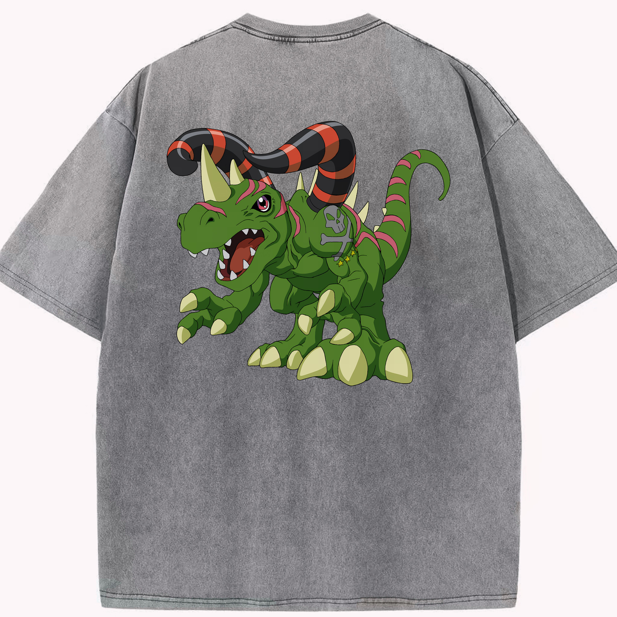 （画像用） Digimon デジタルモンスター/デジモン 綿100% ヴィンテージ風 半袖Tシャツ（背面プリント）