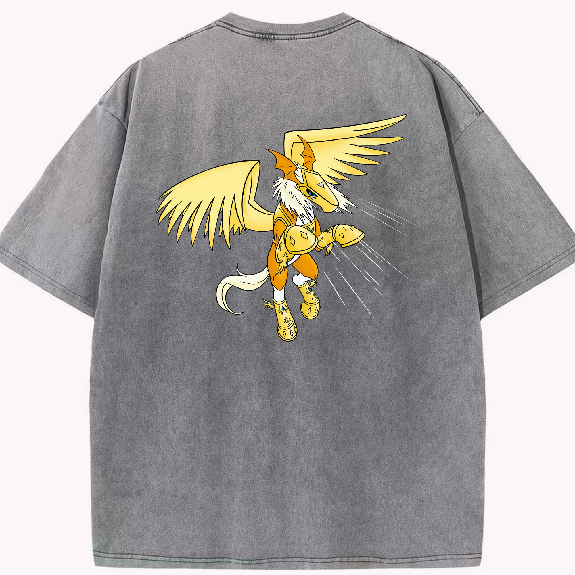（画像用） Digimon デジタルモンスター/デジモン 綿100% ヴィンテージ風 半袖Tシャツ（背面プリント）