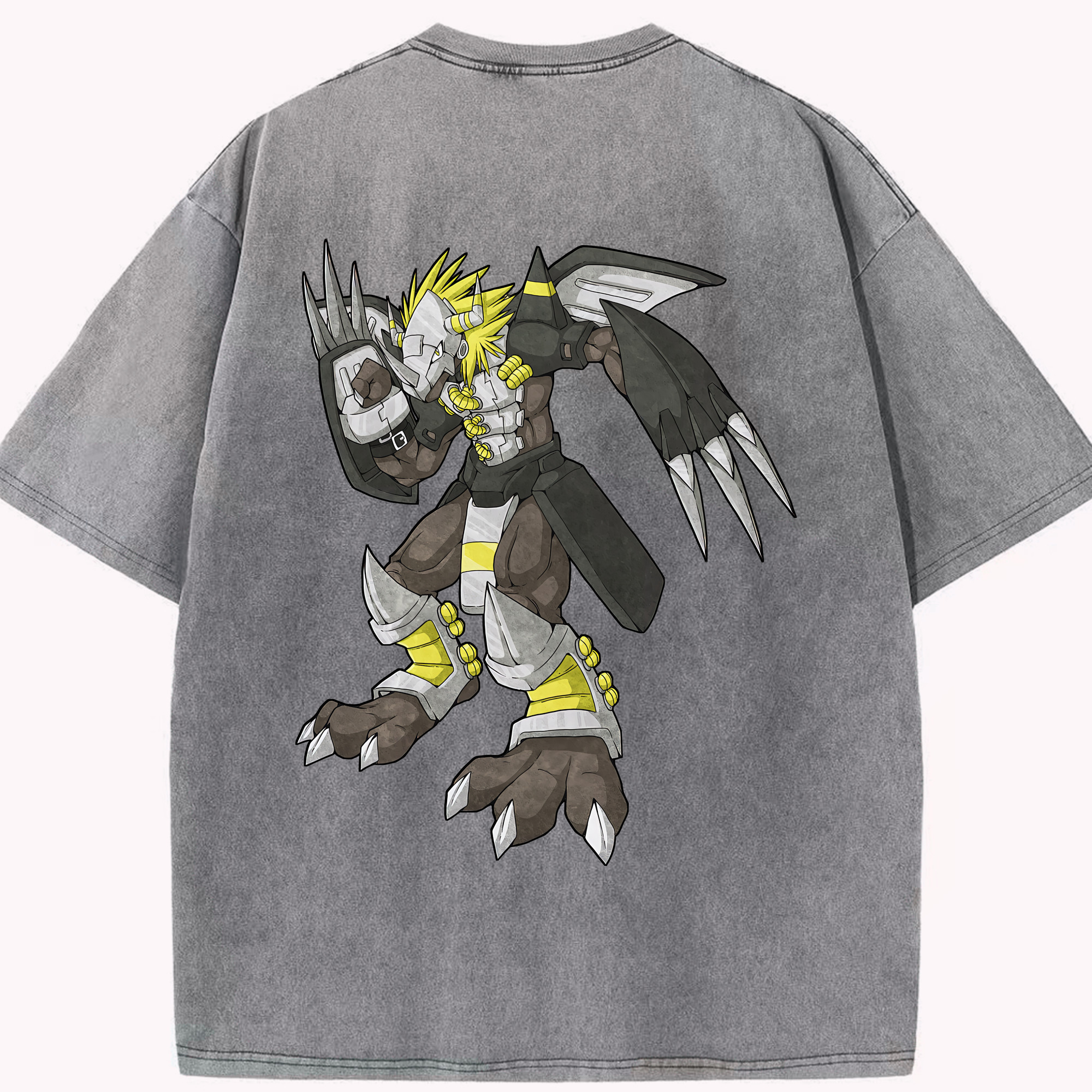 （画像用） Digimon デジタルモンスター/デジモン 綿100% ヴィンテージ風 半袖Tシャツ（背面プリント）