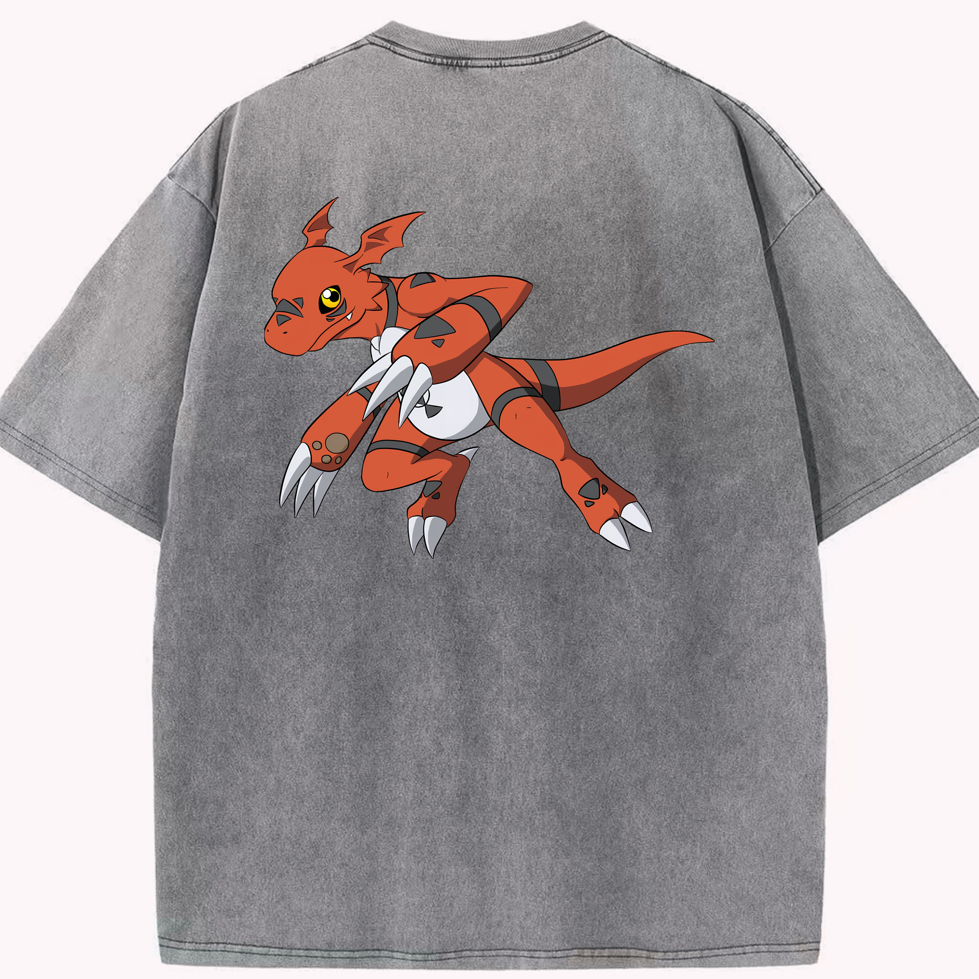 （画像用） Digimon デジタルモンスター/デジモン 綿100% ヴィンテージ風 半袖Tシャツ（背面プリント）
