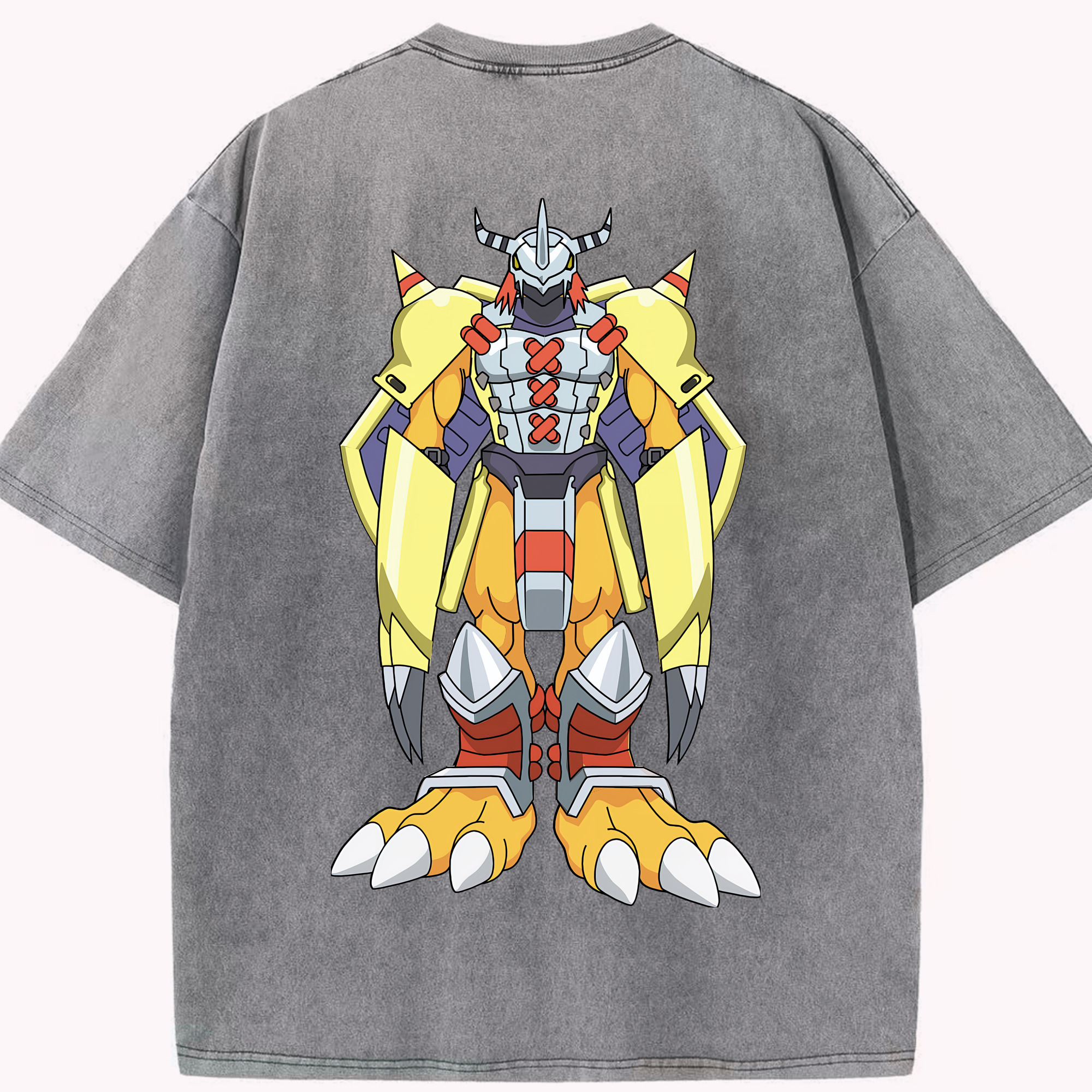 （画像用） Digimon デジタルモンスター/デジモン 綿100% ヴィンテージ風 半袖Tシャツ（背面プリント）